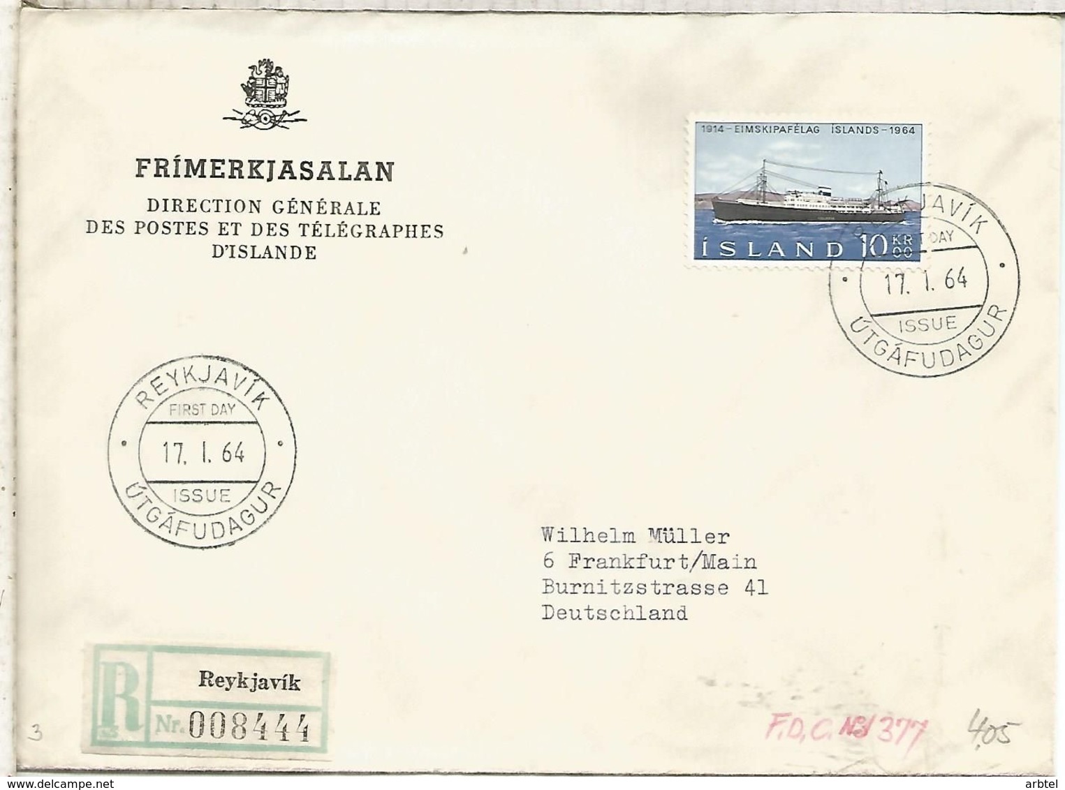 ISLANDIA ISLAND ICELAND CC CERTIFICADA BARCO SHIP - Briefe U. Dokumente