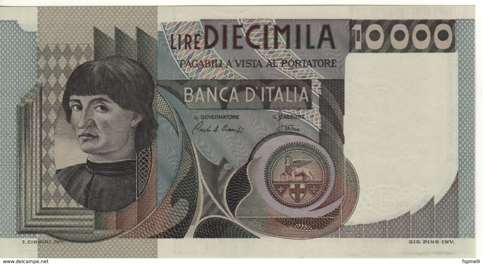 ITALY  10'000  Lire   (Banca D'Italia   06-09-1980  Ciampi-Stevani)   QFDS - 10000 Lire