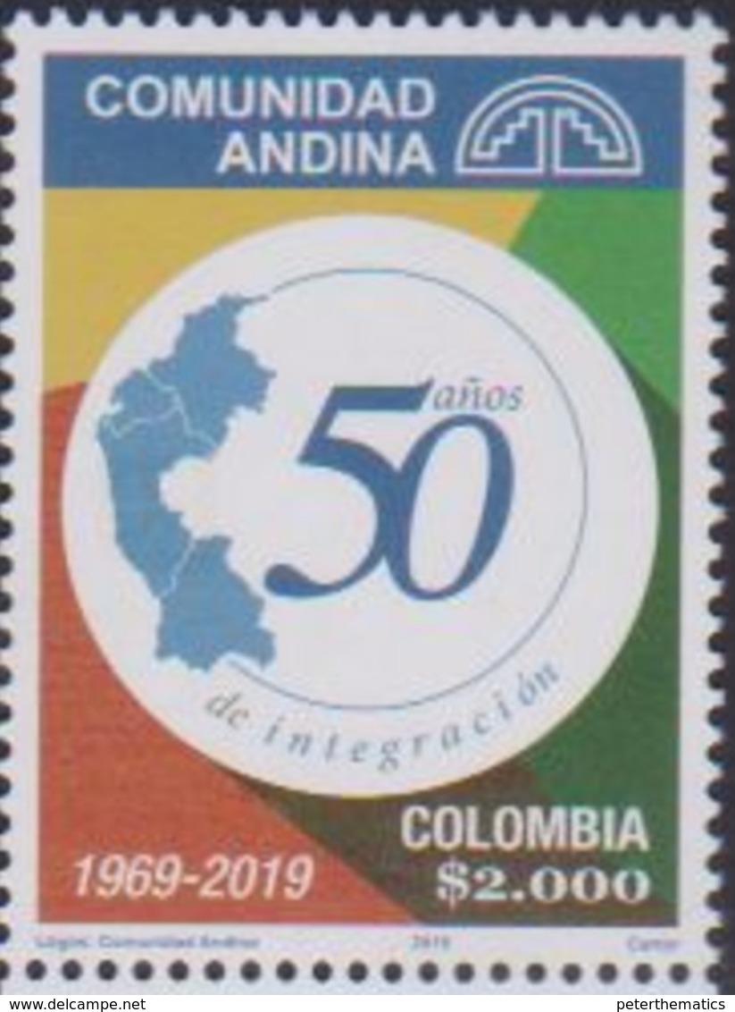 COLOMBIA, 2019, MNH,ANDEAN COMMUNITY, MAPS,1v - Other & Unclassified