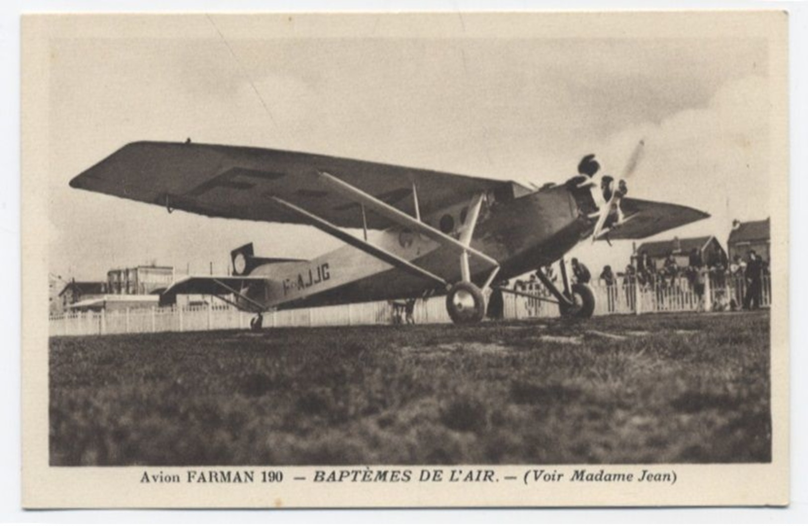 AVION FARMAN 190 MAISON NORMAND BAPTÊME DE L'AIR- RECTO VERSO-B91 - 1919-1938: Fra Le Due Guerre