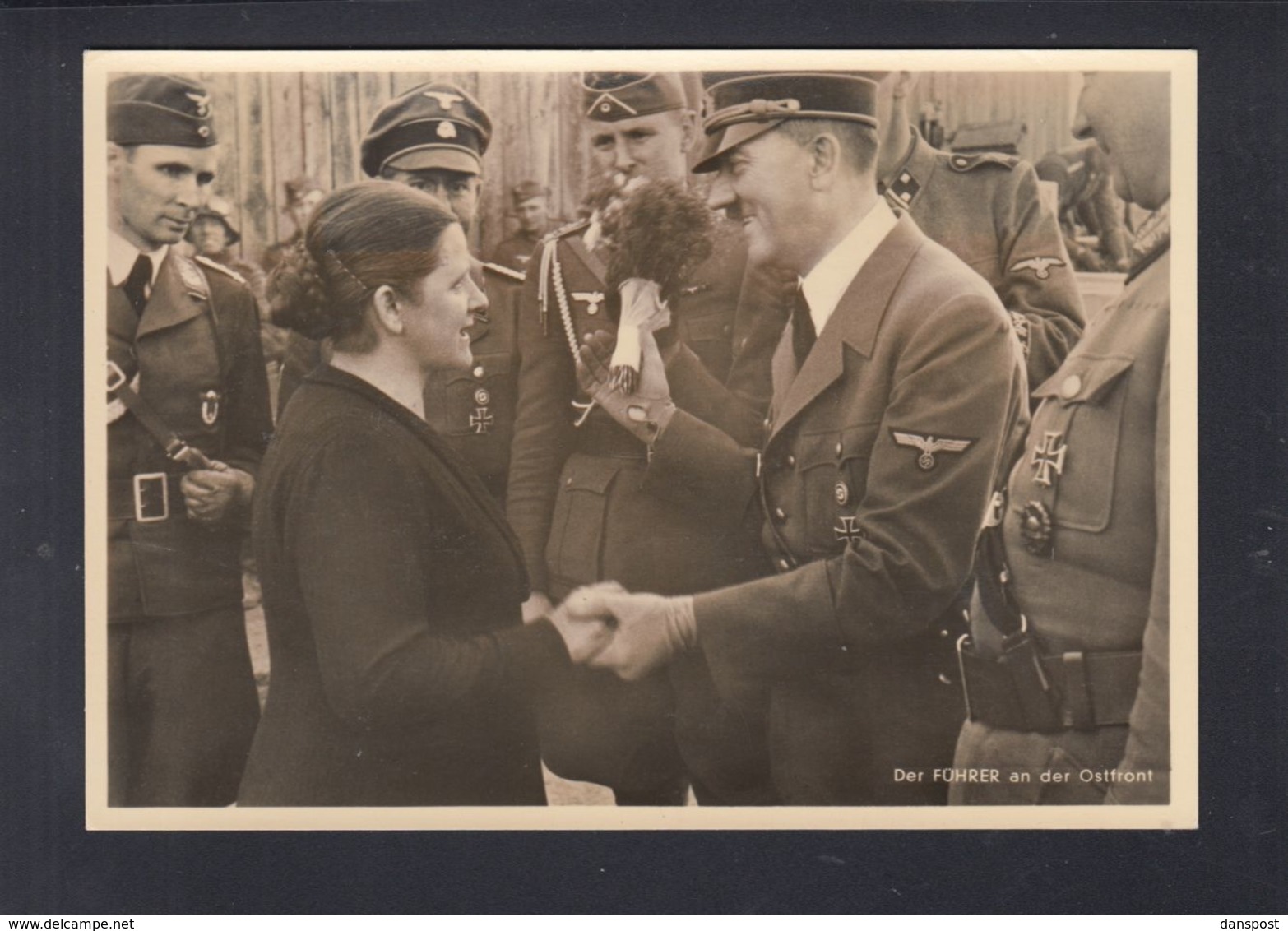 Dt. Reich AK Hitler An Der Ostfront - Personnages Historiques