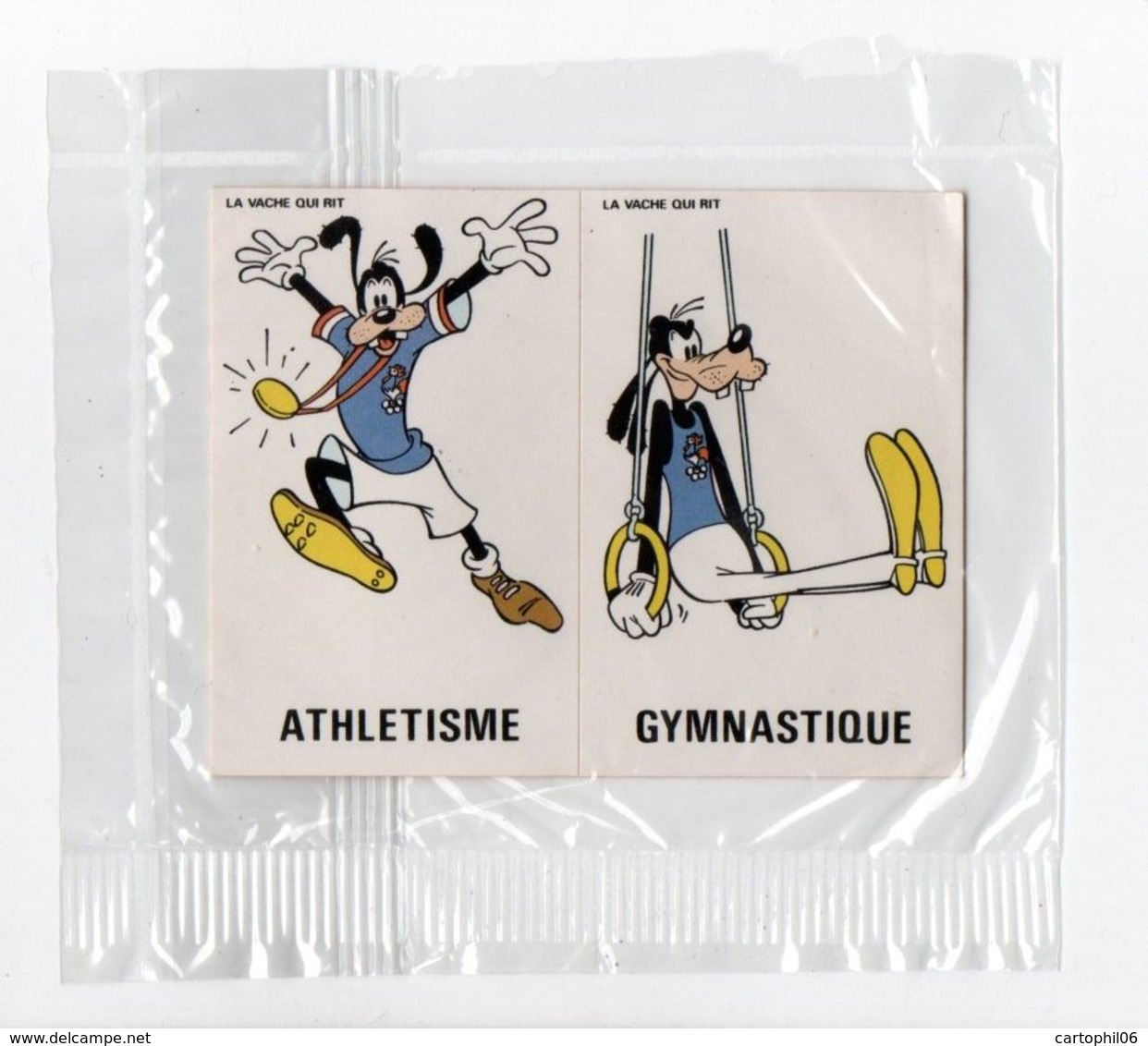 - CHROMO / AUTOCOLLANT LA VACHE QUI RIT - Série Goofy Olympique 1980 - ATHLETISME - GYMNASTIQUE - - Autres & Non Classés