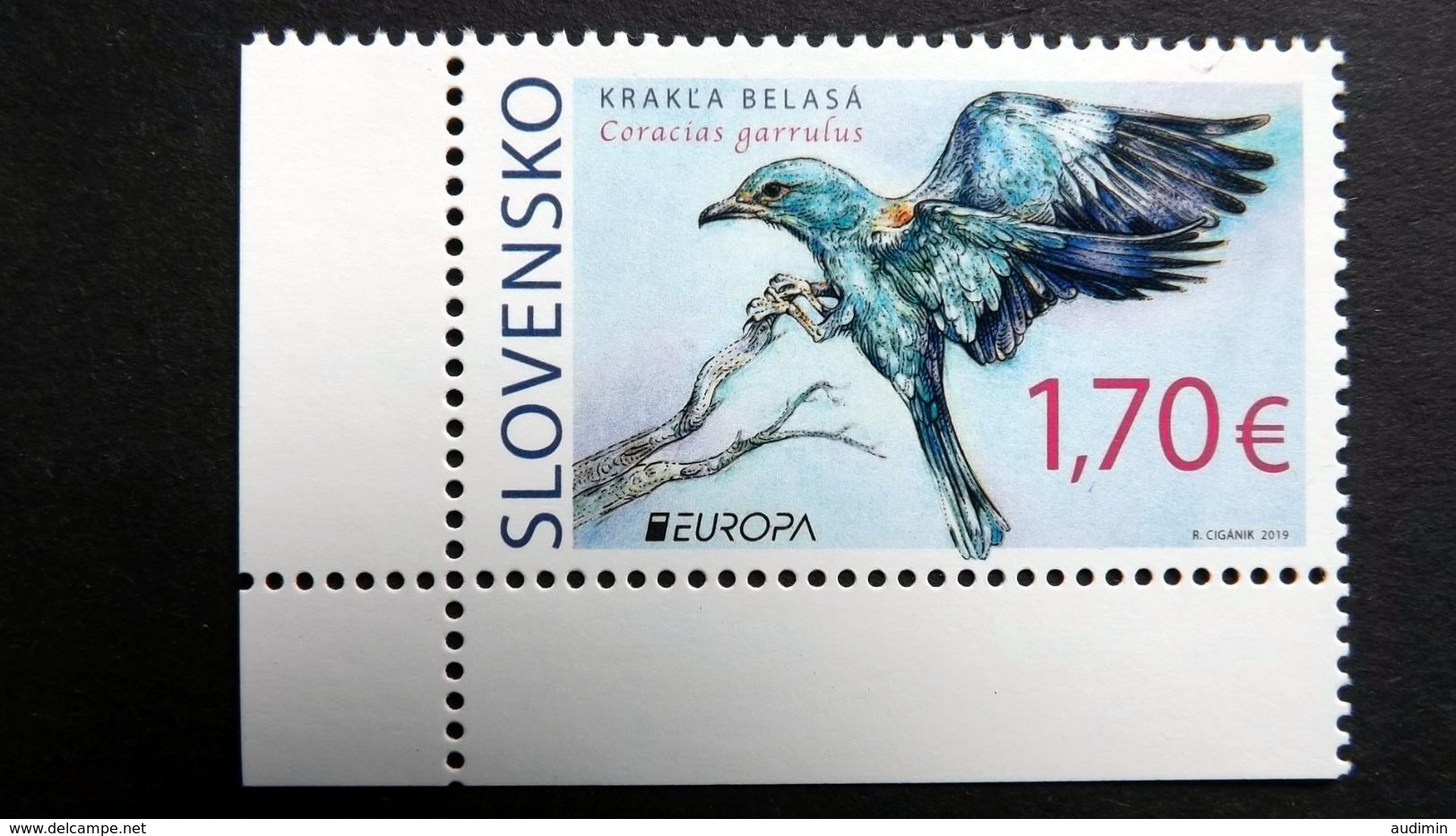 Slowakei 869 **/mnh, EUROPA(CEPT 2019, Blauracke (Coracias Garrulus) - Usati