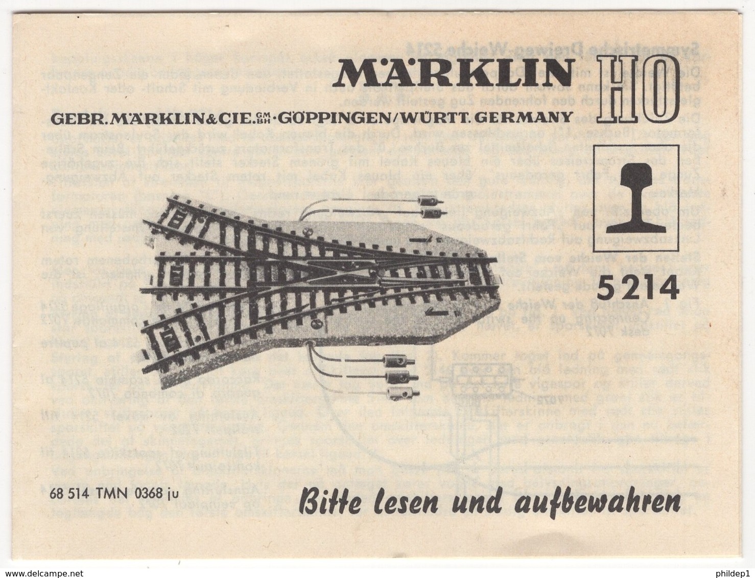 Marklin HO. Très Bel Aiguillage Triple N° 5214 En Parfait état De Fonctionnement. Testé (avec Notice) - Vías Férreas