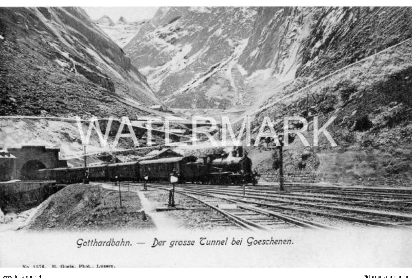 GOTTHARDBAHN DER GROSSE TUNNEL BEI GOESCHENEN OLD  B/W POSTCARD SWITZERLAND - Göschenen