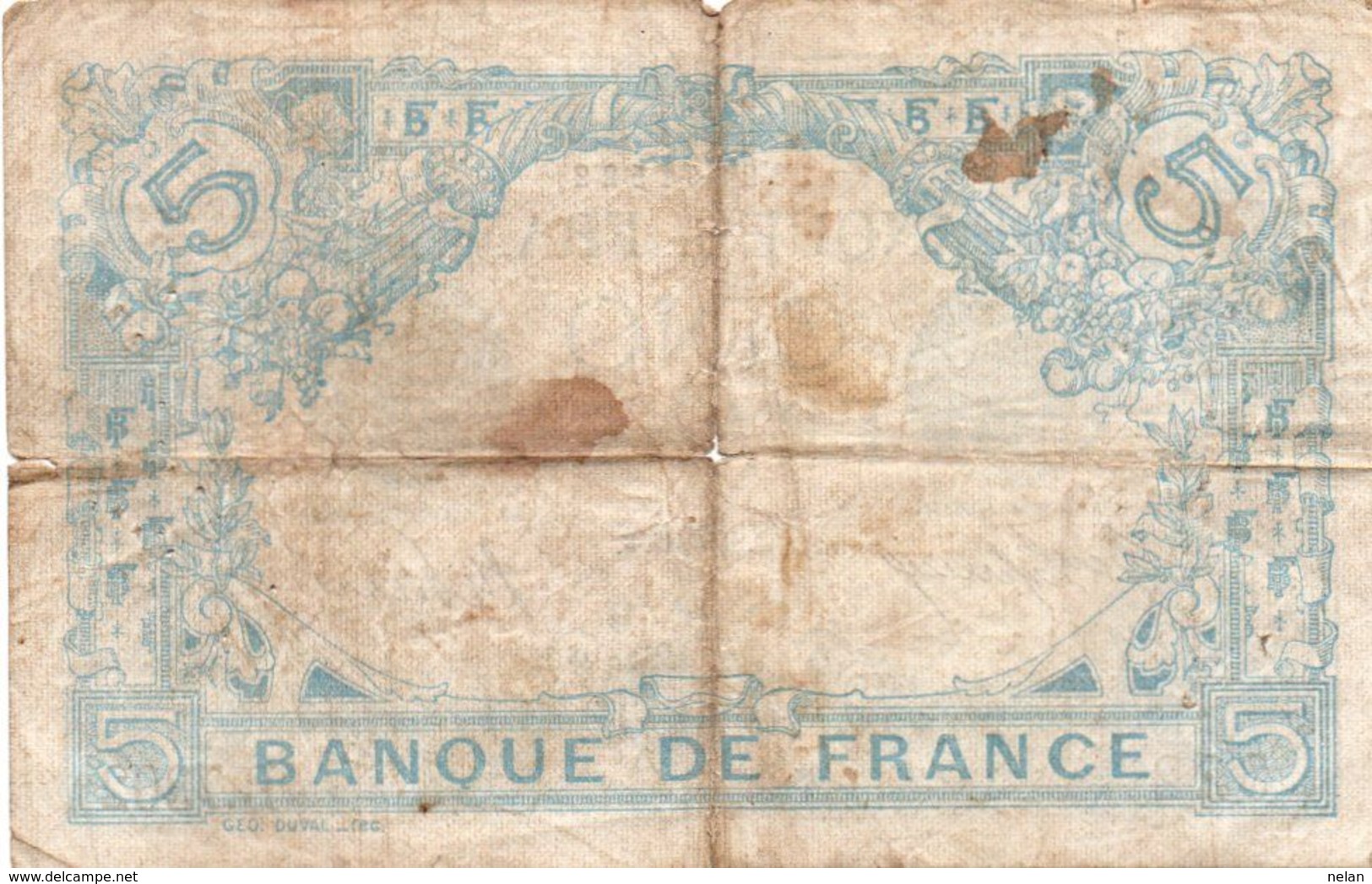 FRANCIA 5 FRANCS 1915  P-70  CIRCOLATED - 5 F 1912-1917 ''Bleu''