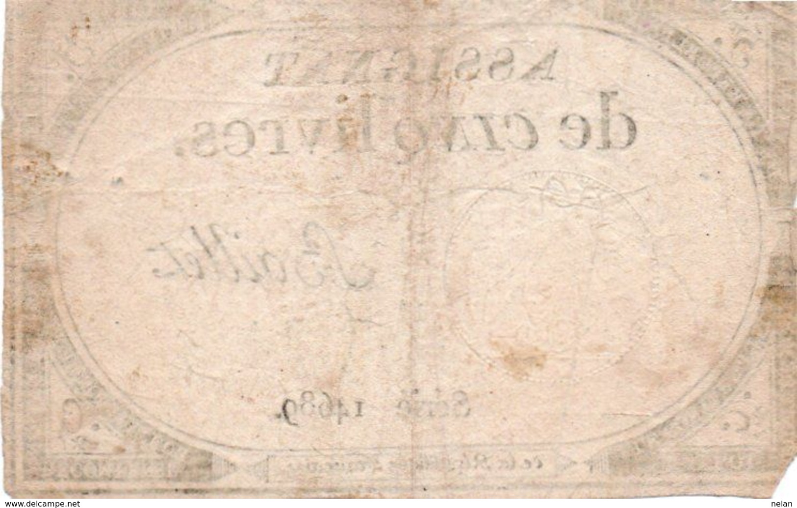 FRANCIA  ASSIGNAT 5 LIVRES 1793 P-A-76 - ...-1889 Anciens Francs Circulés Au XIXème