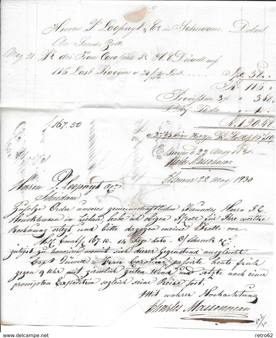 1830 Forwarded  → Brief Aus Eseneur Dänemark Nach Schiedam Holland / Forwarding-Agent Schenk & Co.   ►RAR◄ - ...-1851 Vorphilatelie