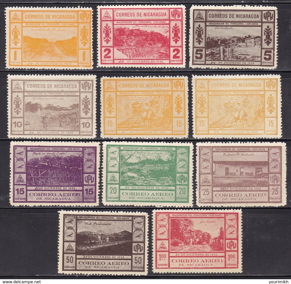 PRE-1950 NICARAGUA Trains Railway MH* CV 196€ - Trains