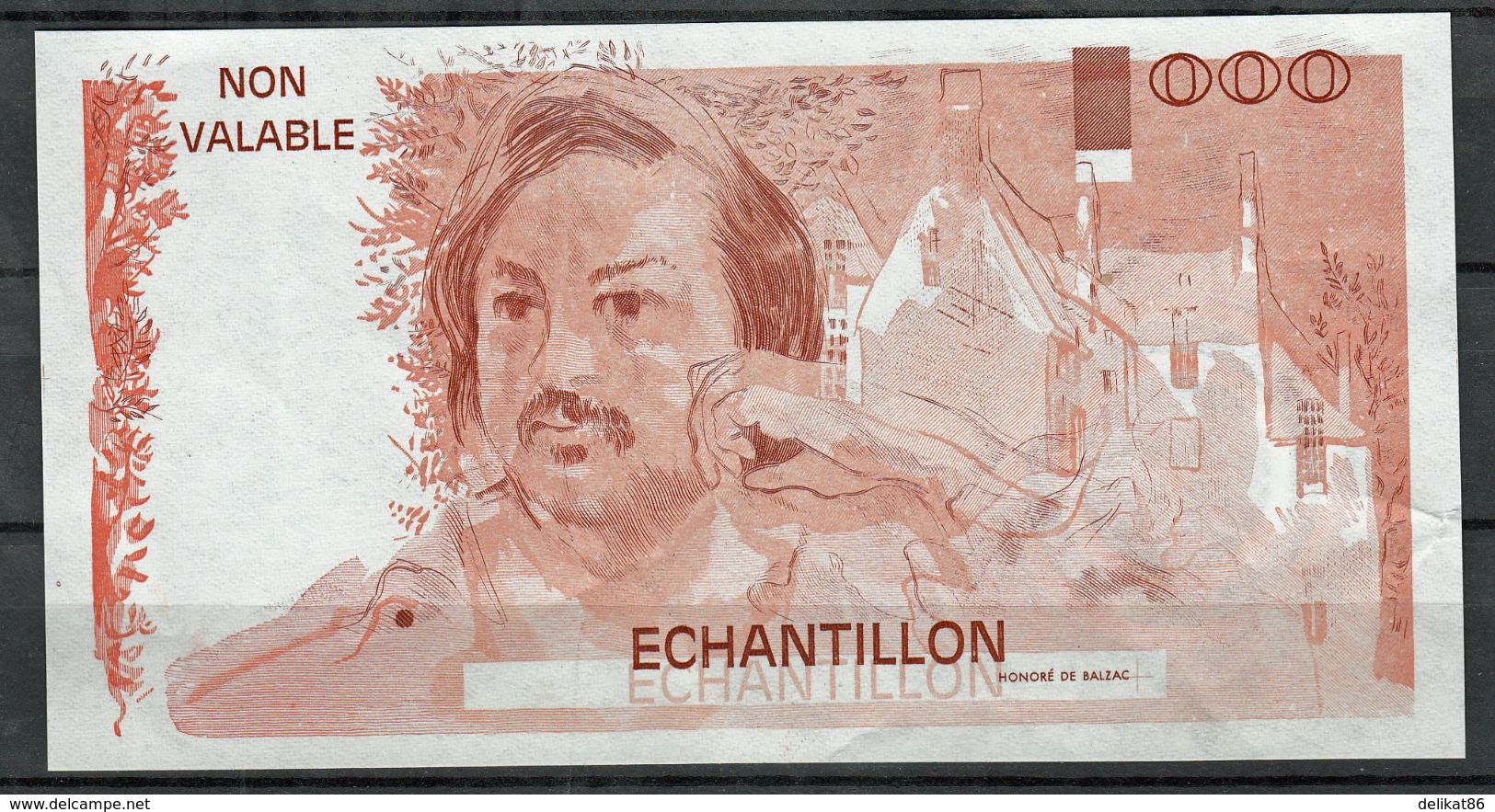 Probedruck Testbanknote Specimen Frankreich 1988 Echantillion Balzac - Ficción & Especímenes