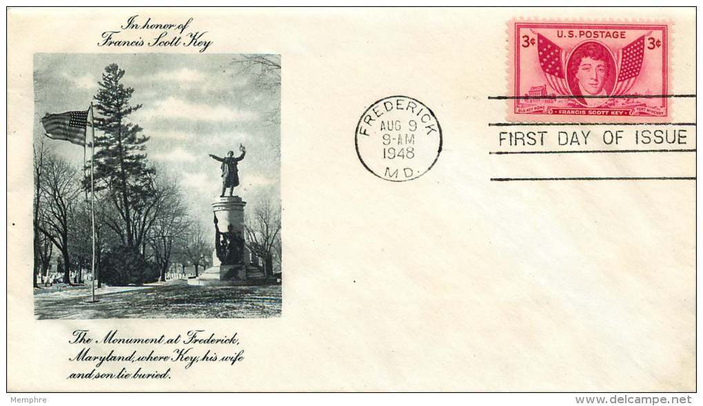 1948  Frederick Scott Key  Sc 962  Unaddressed FDC - 1941-1950