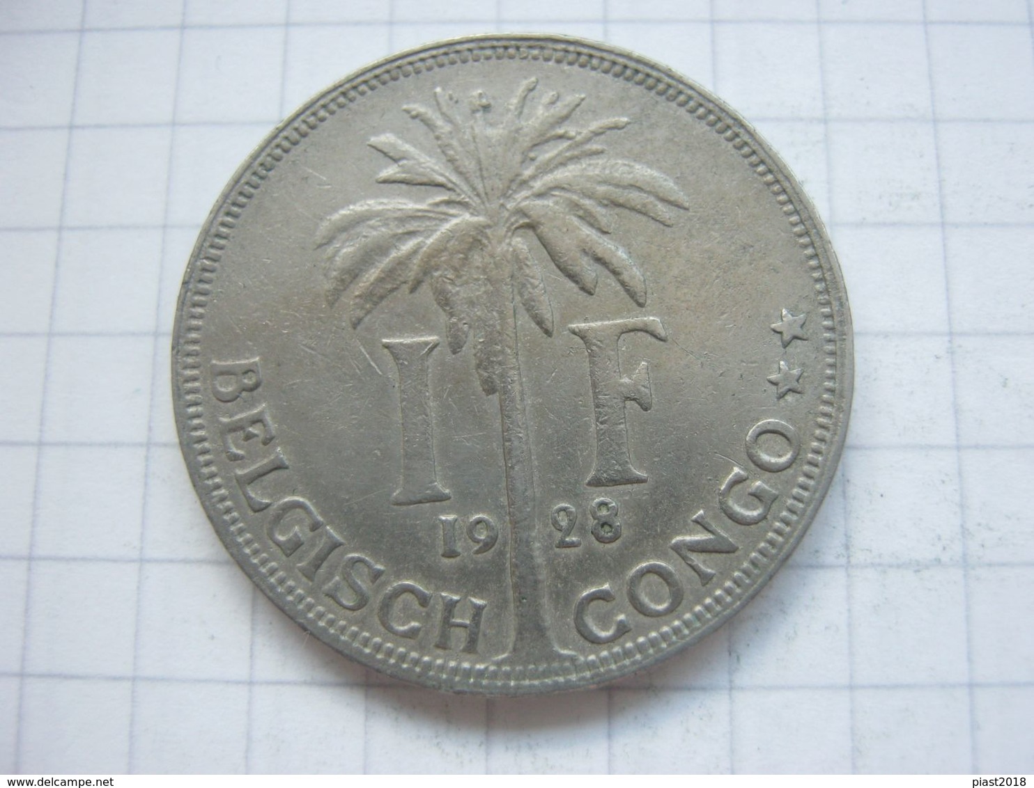 Congo Belgian , 1 Franc 1928 (flemish) - 1910-1934: Albert I