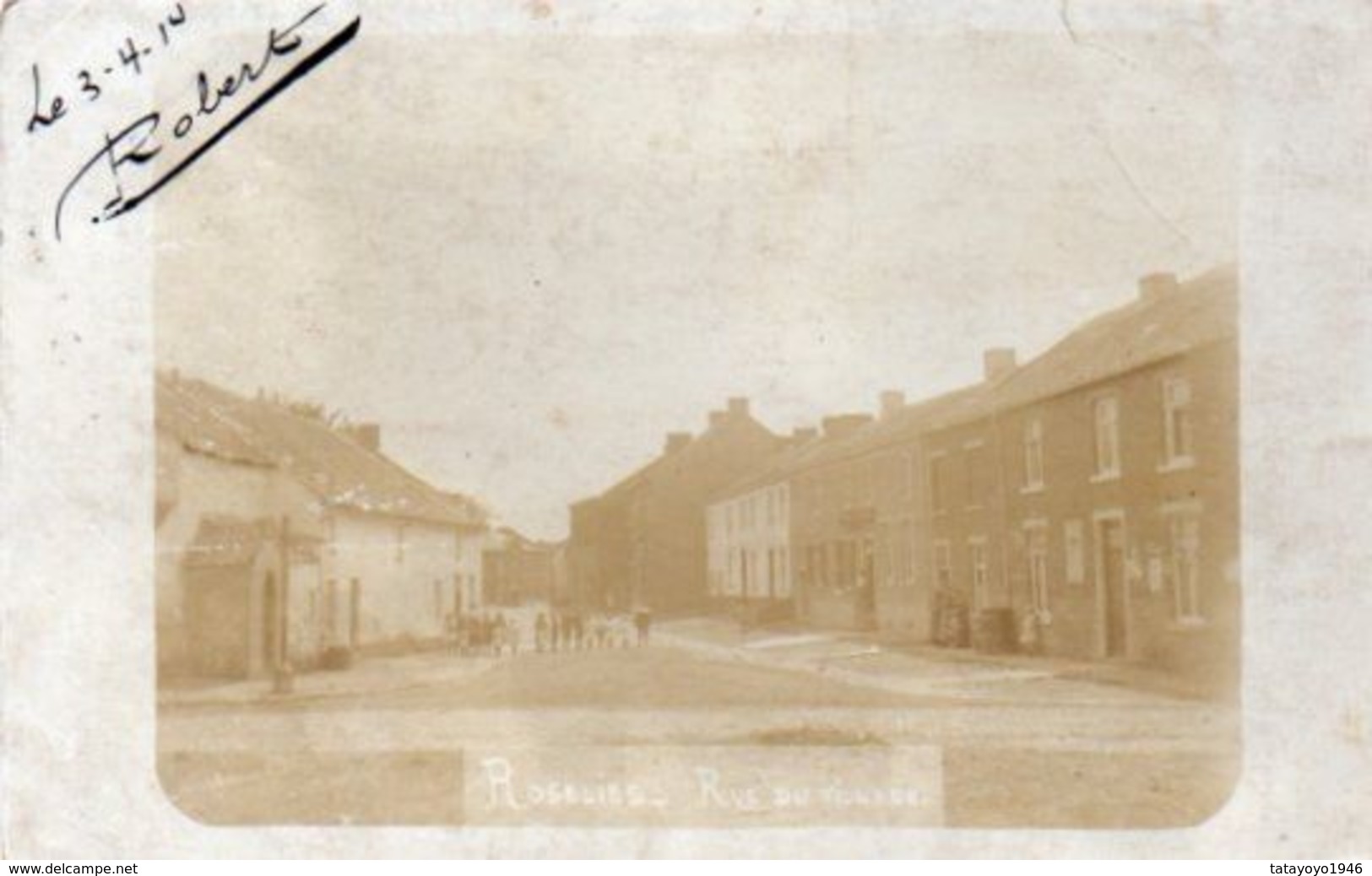 Roselies   Rue Du Village Animée Carte Photo  Circulé En 1910 - Aiseau-Presles