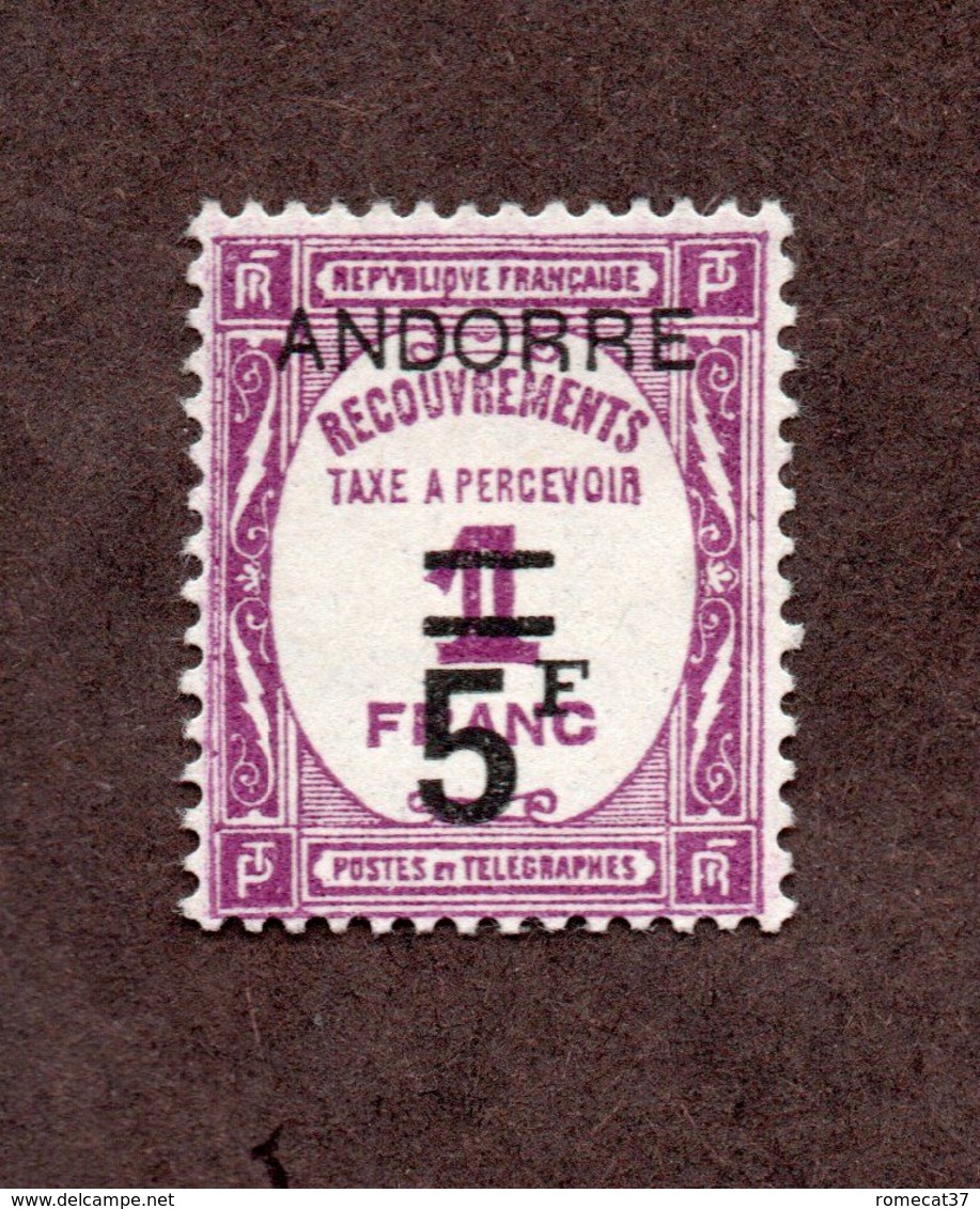 Andorre Taxe N°15 N* TB  Cote 135 Euros !!! - Unused Stamps