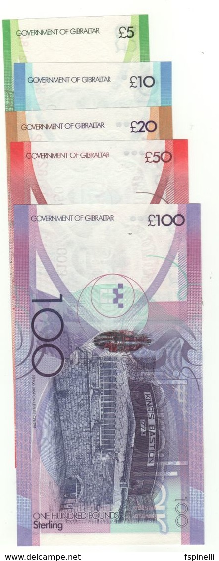 GIBRALTAR  Lovely- Genuine Set SAME Serial Nr.  ( Dated 2011  £5-£10-£20-£50-£100  P35  To P39) - Gibilterra