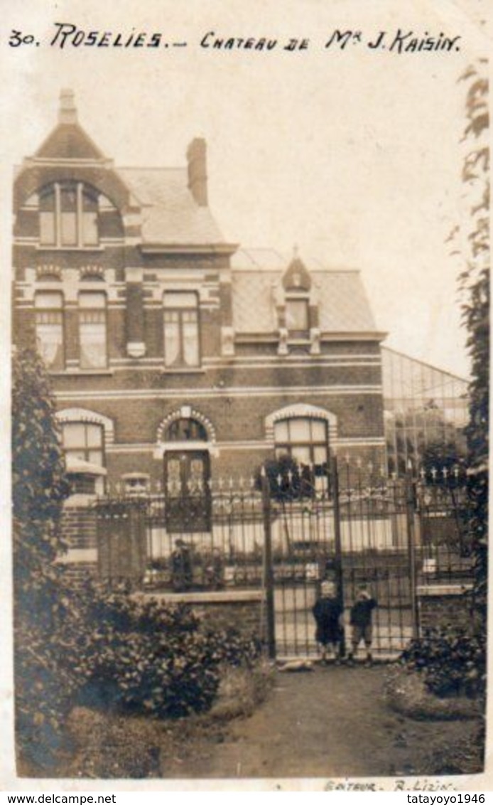 Roselies Chateau De Mr J.Kaisin  Petite Animation  Carte Photo  N'a Pas Circulé - Aiseau-Presles