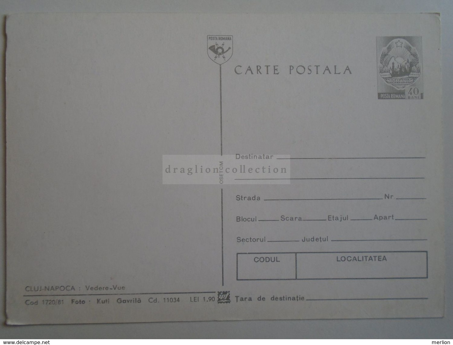 D172396   Romania  CLUJ  Postal Stationery - Roemenië