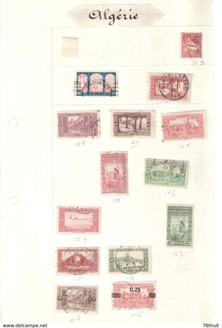 POSTES ALGERIE - RF - Lot De 41 Timbres Oblitérés ( Issus D' Un Classeur Ancien ) - Collections, Lots & Series