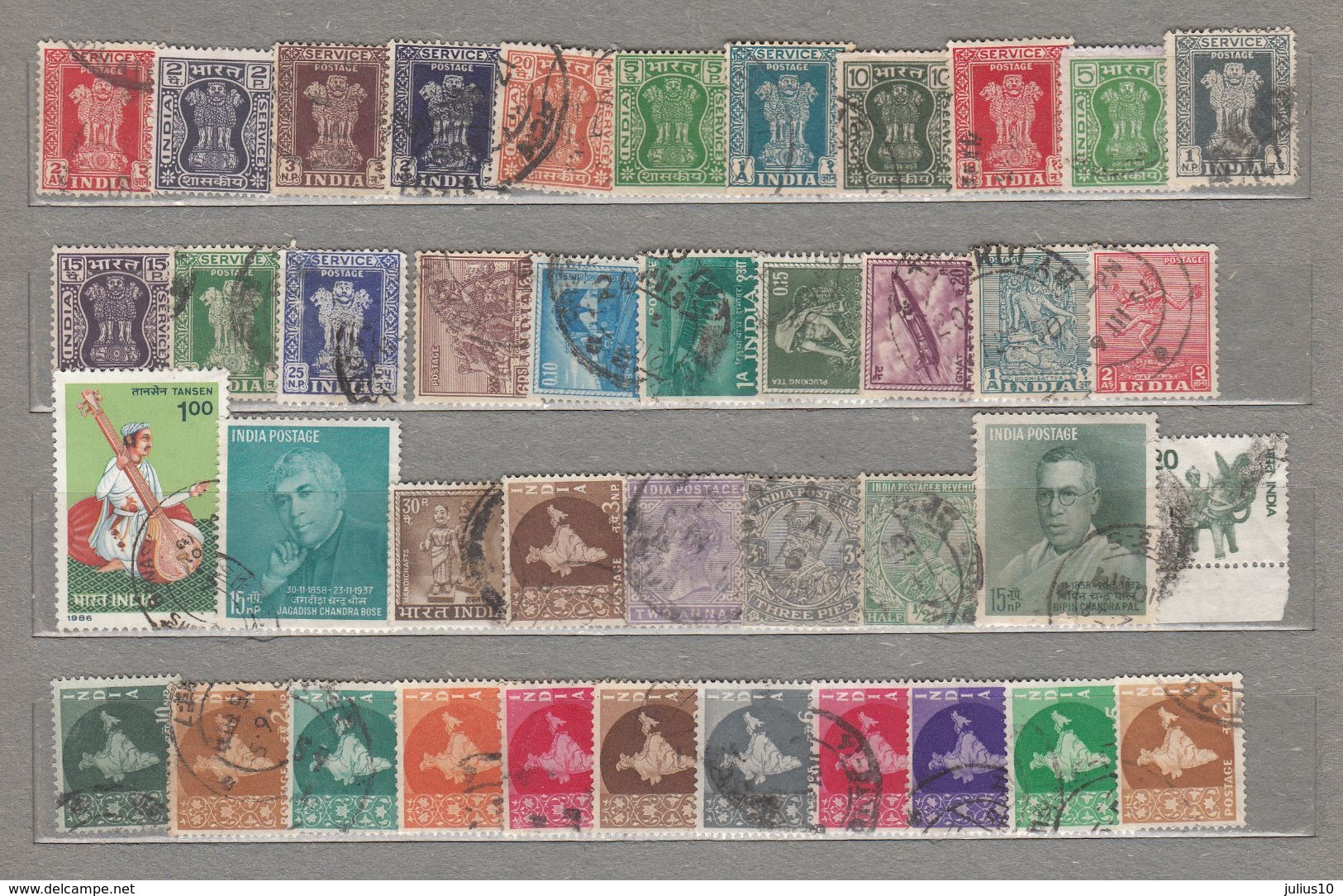 INDIA Old Different Used (o) Stamps Lot #16704 - Mezclas (max 999 Sellos)