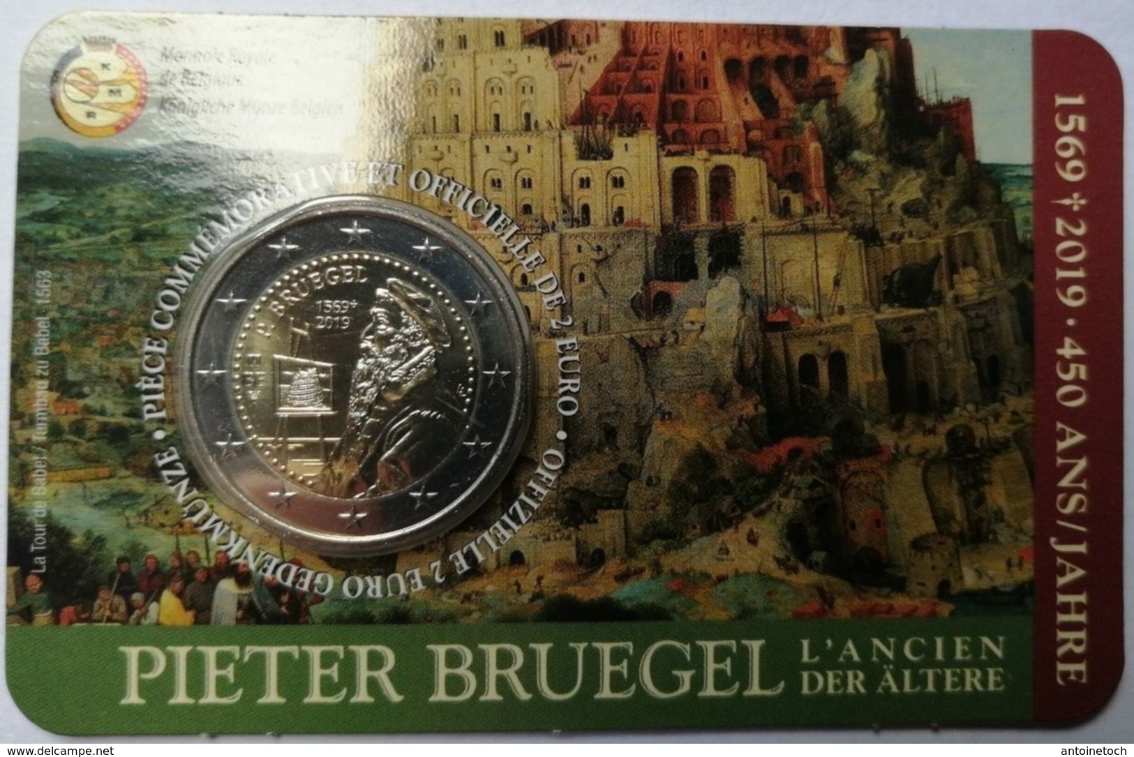 2 Euros 2019 Belgique Bruegel - Coincard - Bélgica