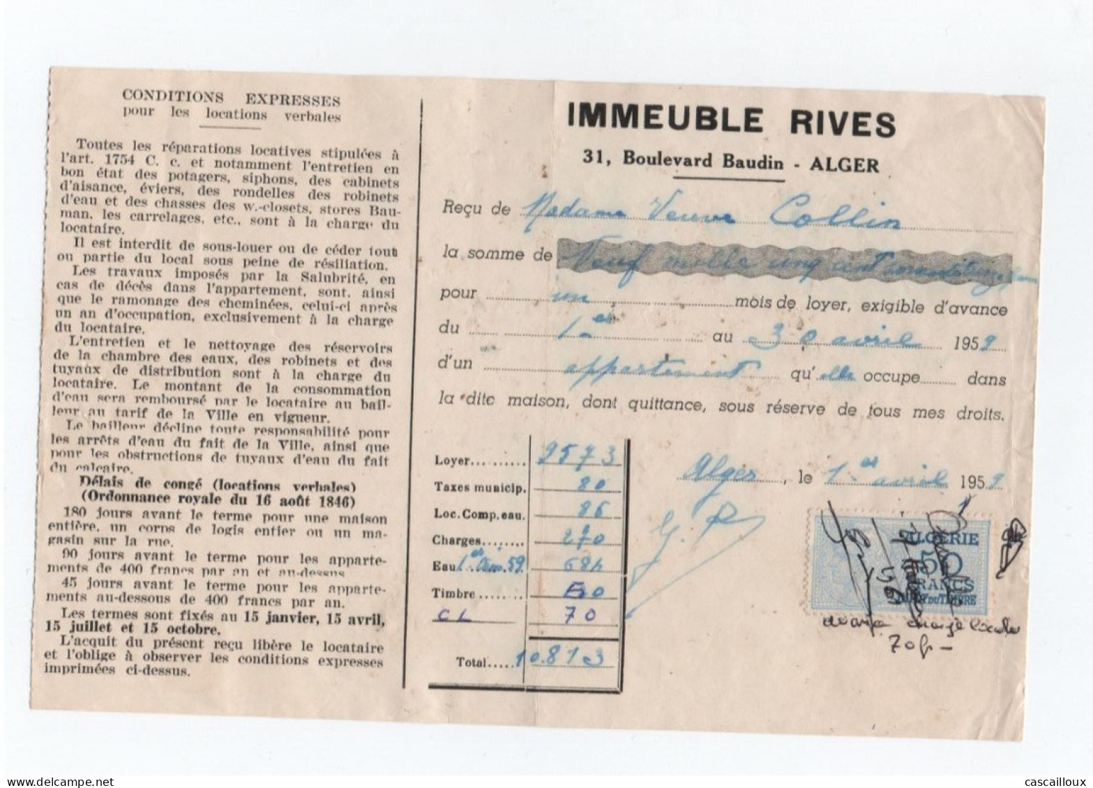 Timbre D'Algérie - Storia Postale