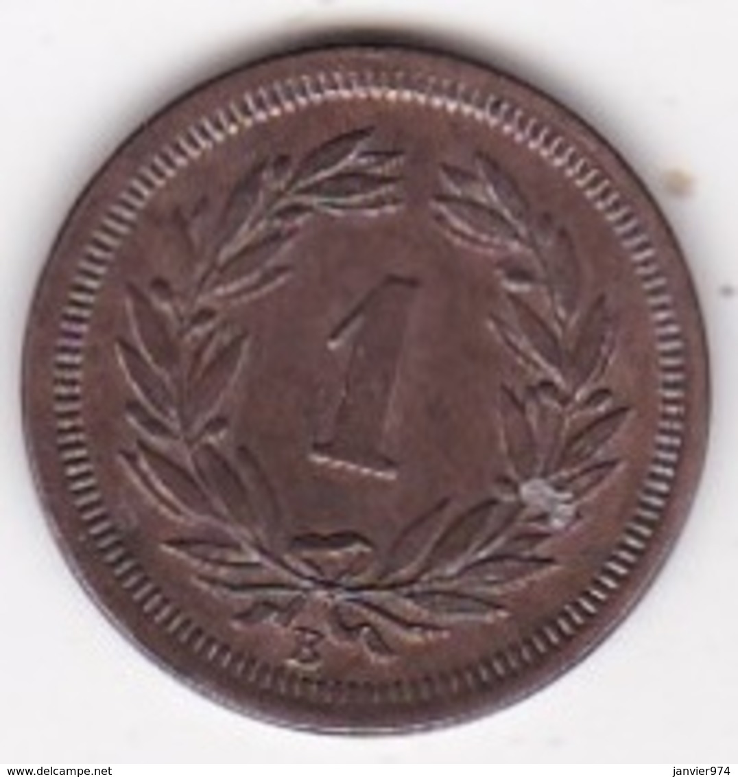 Suisse . 1 Rappen 1876 , En Bronze . - Andere & Zonder Classificatie