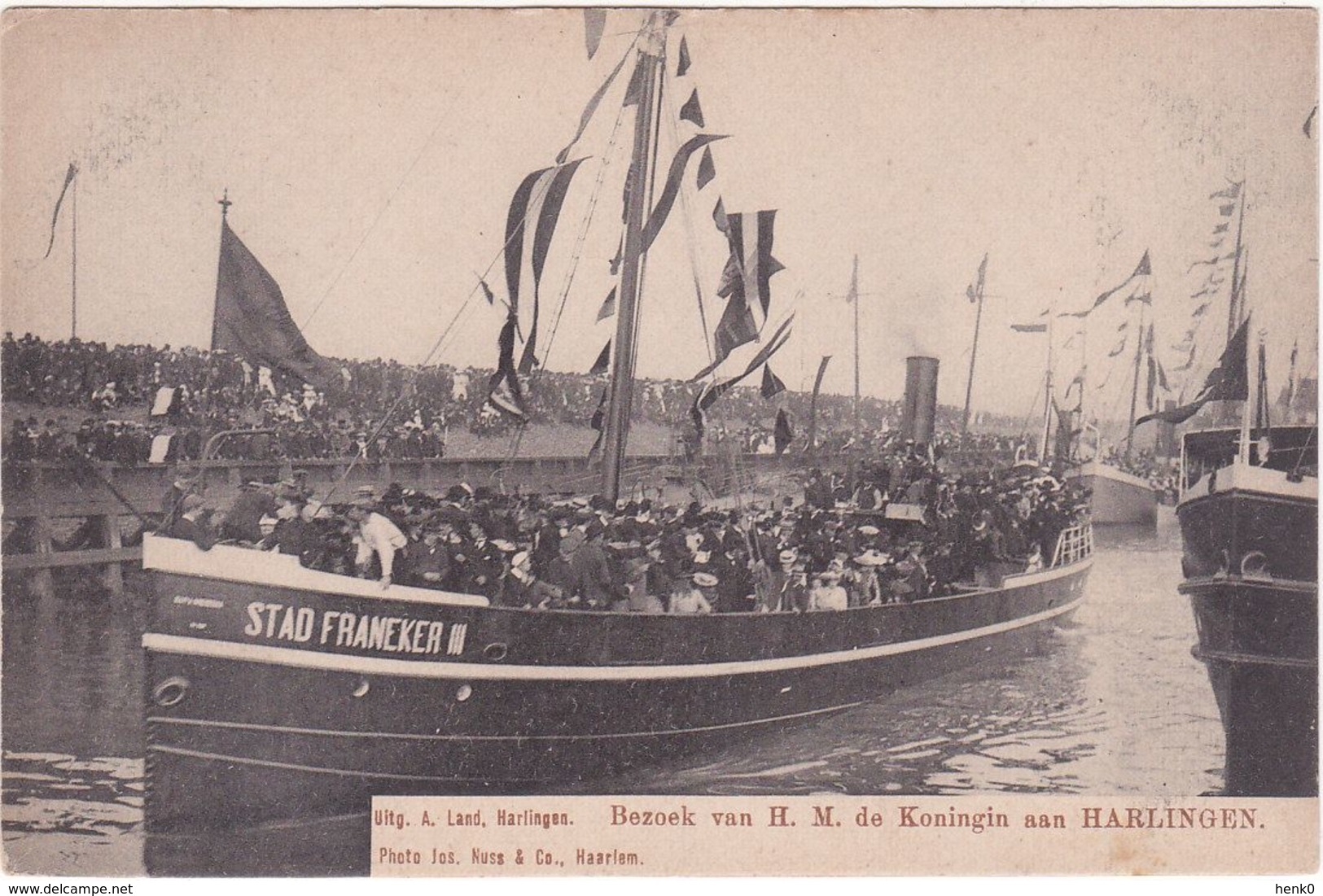 Harlingen Bezoek Wilhelmina Schip VN1863 - Harlingen