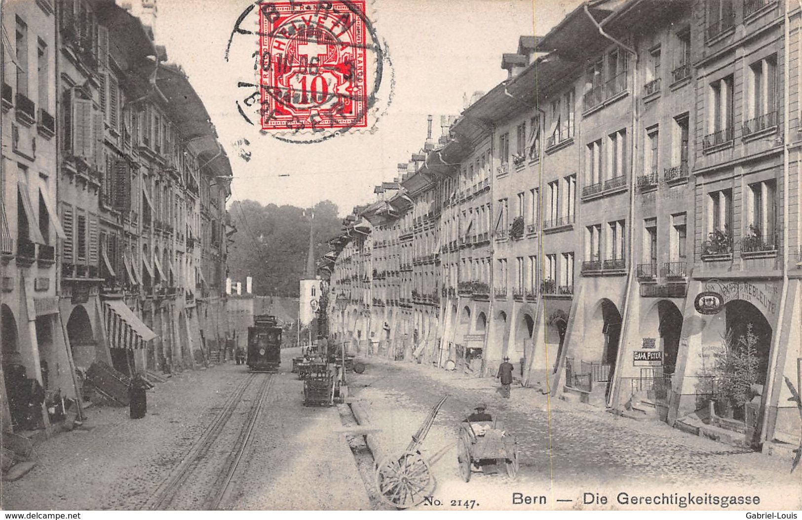 Bern Die Gerechtigkeitsgasse - Tram - Animée 1906 - Berna