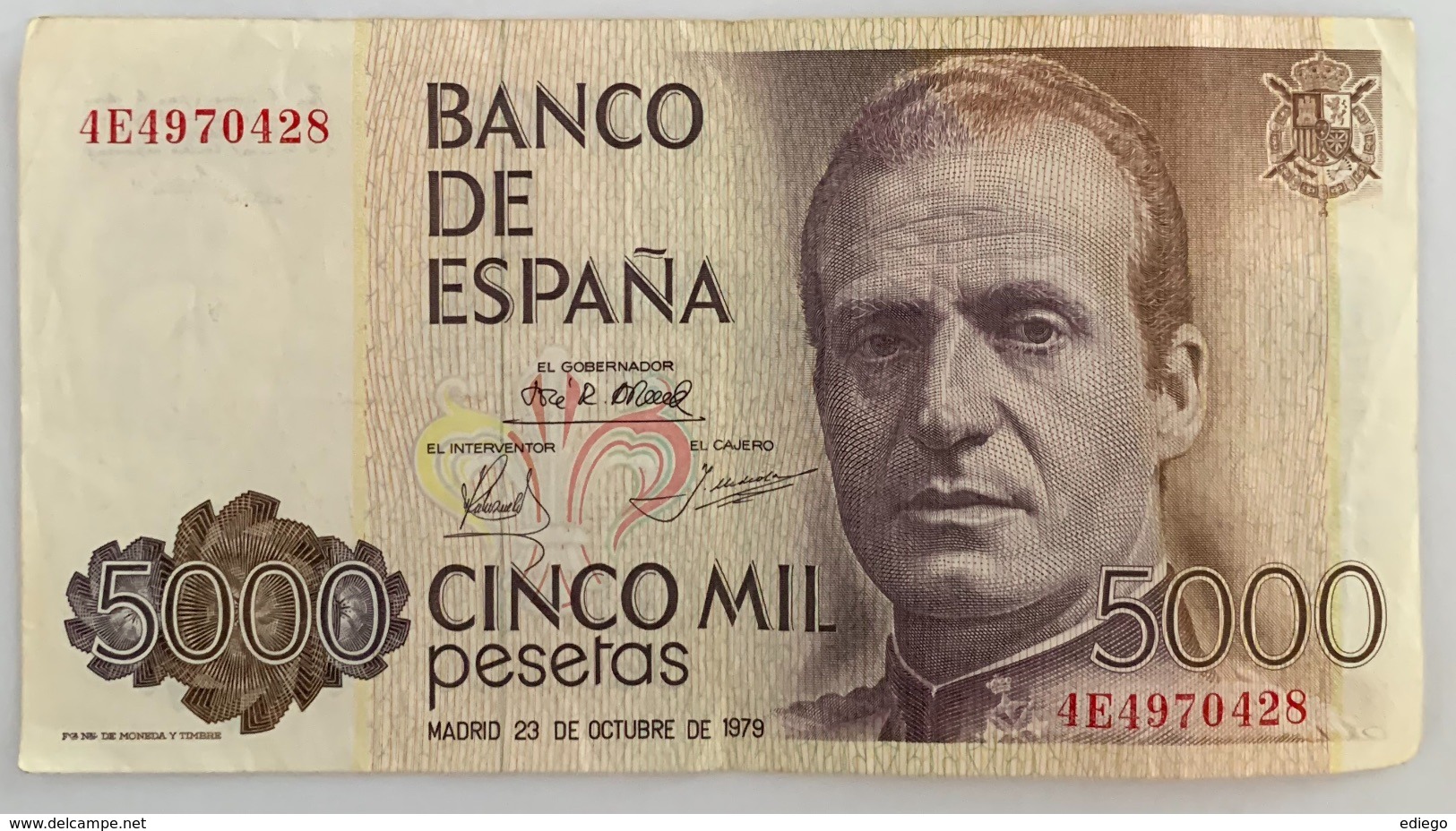 1 BILLET ESPANA . 5000 PESETAS J. CARLOS 23 OCTOBRE 1979 - [ 4] 1975-…: Juan Carlos I.