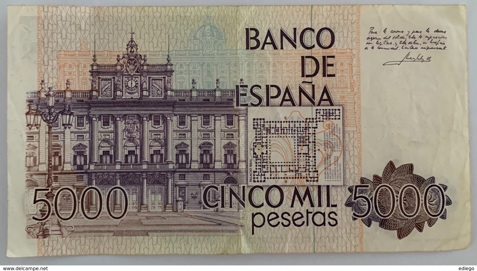 1 BILLET ESPANA . 5000 PESETAS J. CARLOS 23 OCTOBRE 1979 - [ 4] 1975-…: Juan Carlos I.
