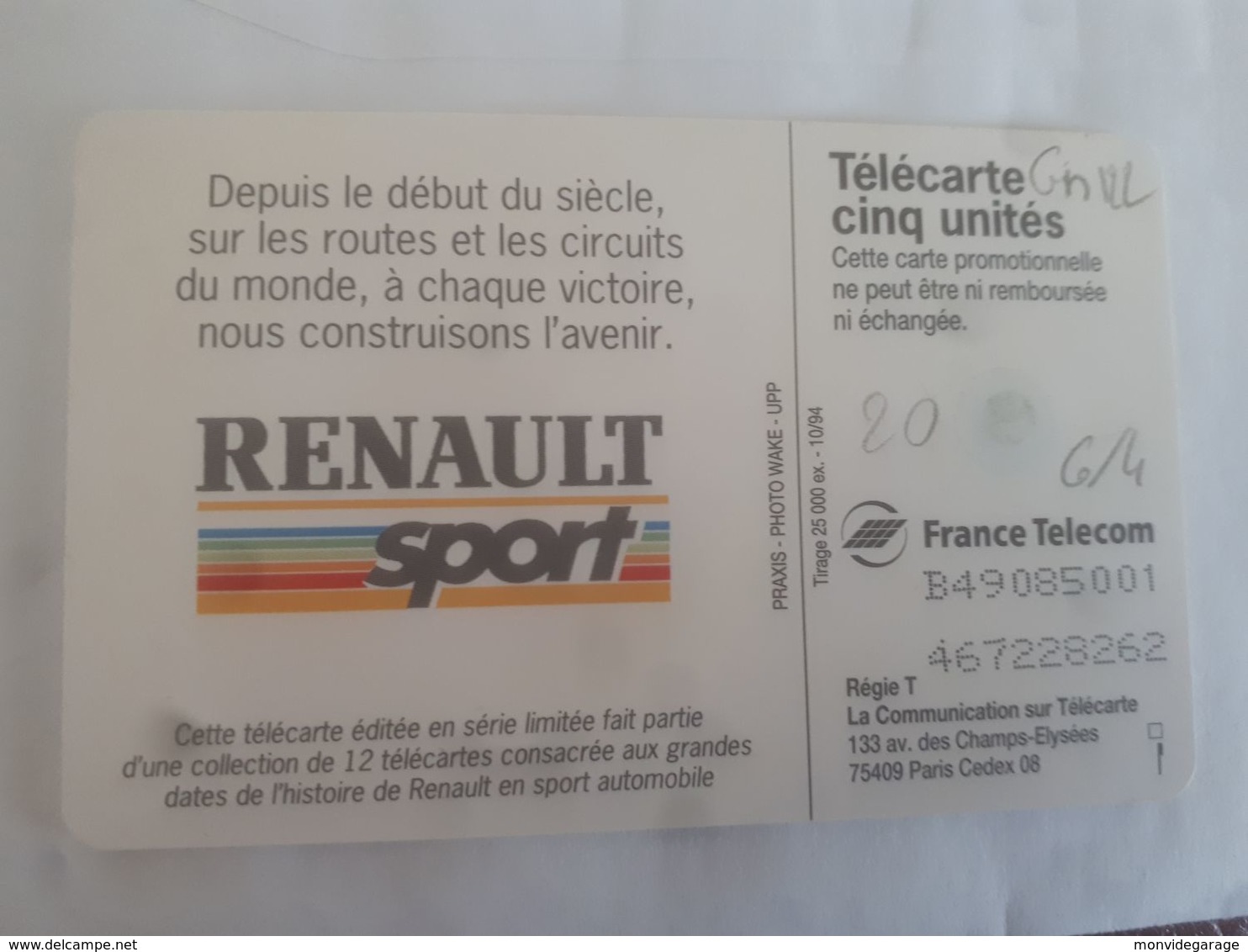 Gn 122 - Renault 1989 - Variétés