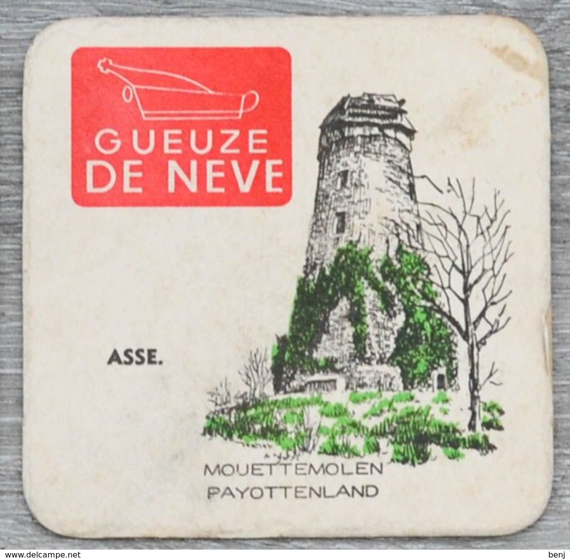 Sous-bock GUEUZE DE NEVE Asse Mouettemolen Payottenland Molens Van Brabant Moulins Du Brabant (moulin) (CX) - Beer Mats