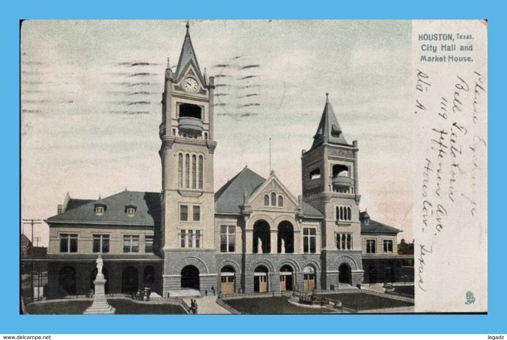 Vintage Postcard - Houston (TX - Texas) - City Hall And Market House - Houston