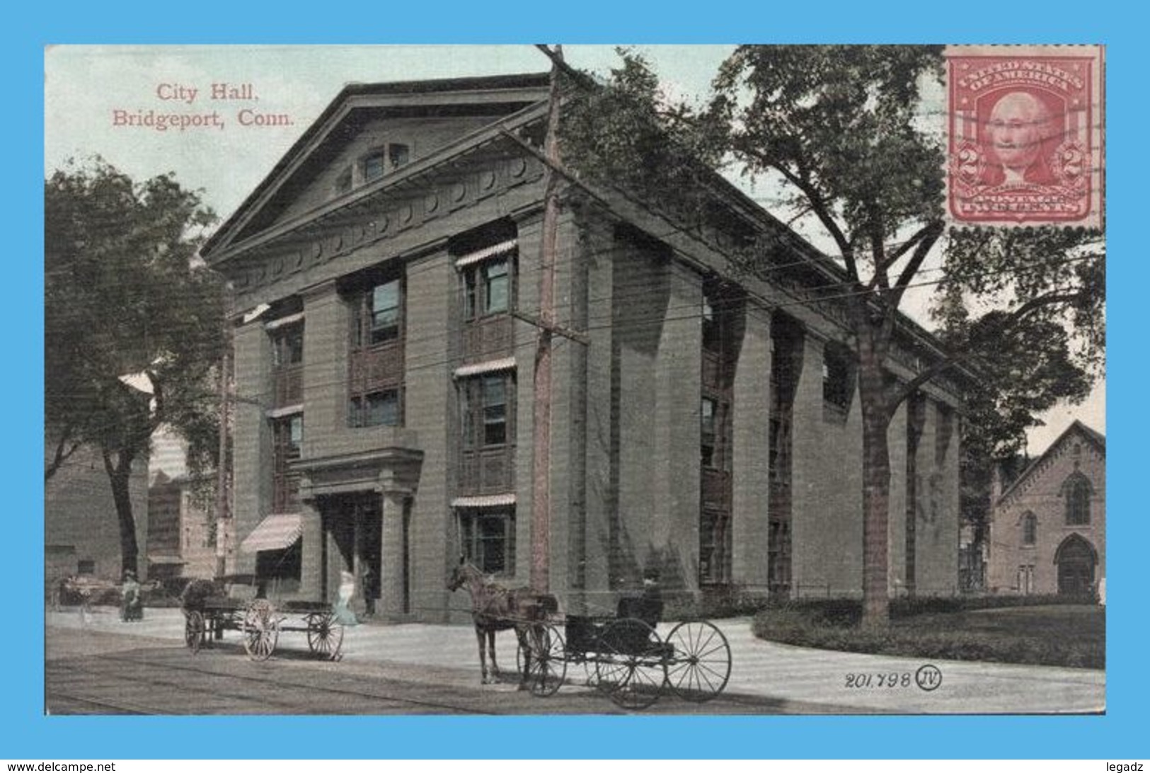 Vintage Postcard - Bridgeport (CT - Connecticut) - 798. City Hall - Bridgeport