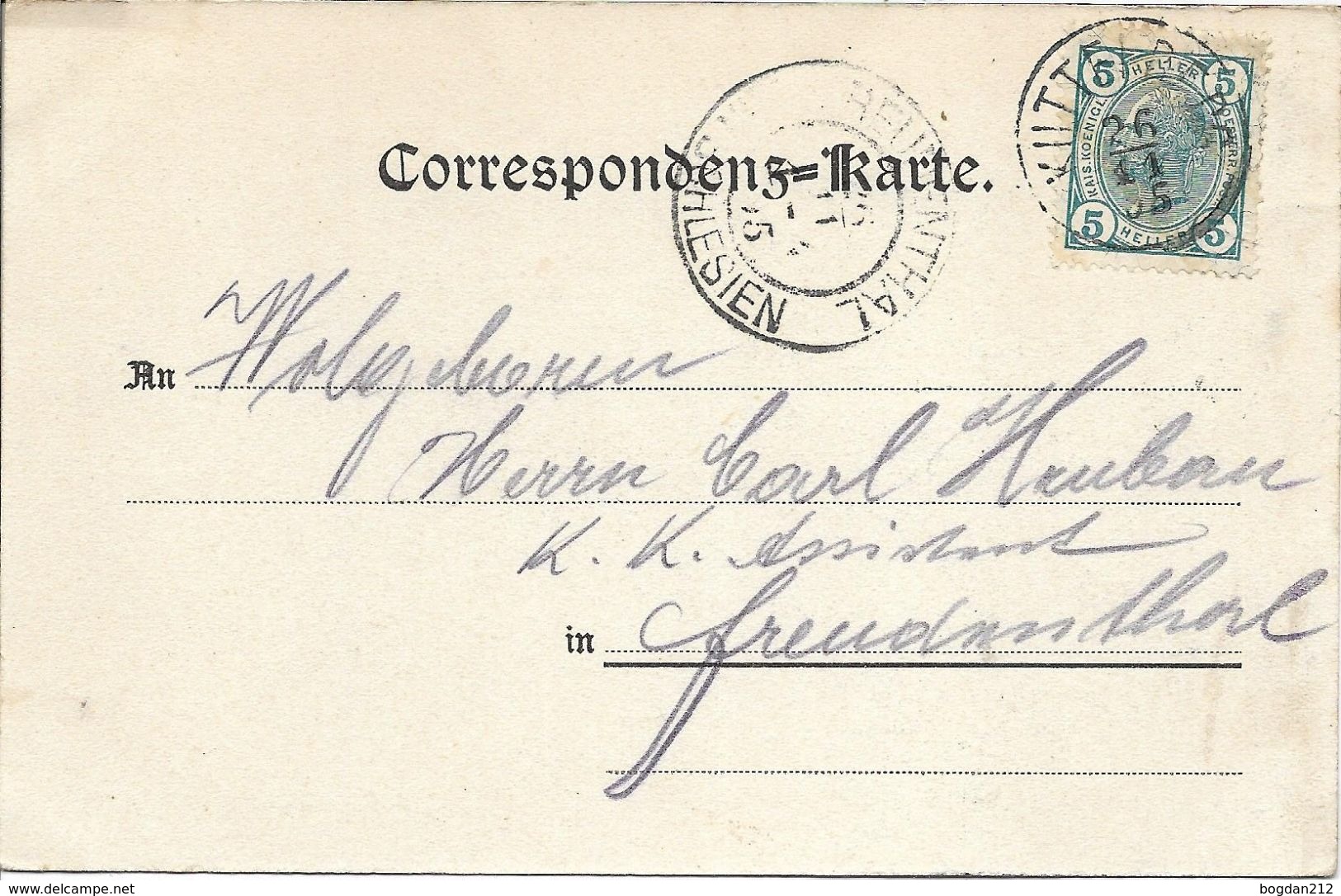 1905 - HOLCOVICE  Kuttelberg  Okres BRUNTAL , Gute Zustand, 2 Scan - República Checa