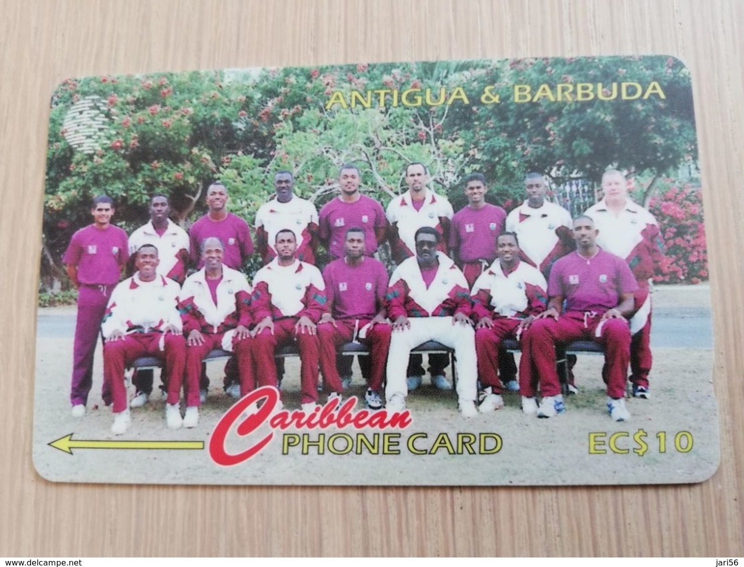 ANTIGUA & BARBUDA $ 10  WEST INDIES CRICKET TEAM      ANT-222A  CONTROL NR: 222CATA     NEW C&W LOGO **2593** - Antigua And Barbuda