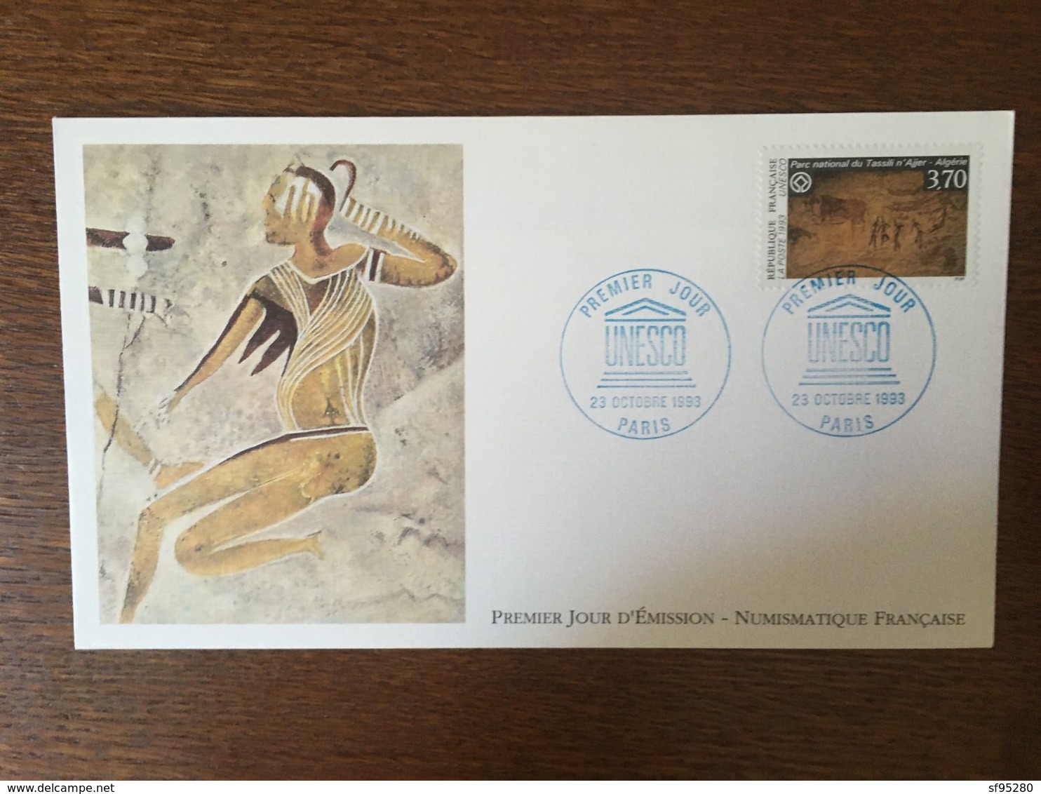 FRANCE FDC PREMIER JOUR 1993 UNESCO PARC NATIONAL DU TASSILI N'AJJER ALGERIE PARC D'ANGKOR CAMBODGE - 1990-1999