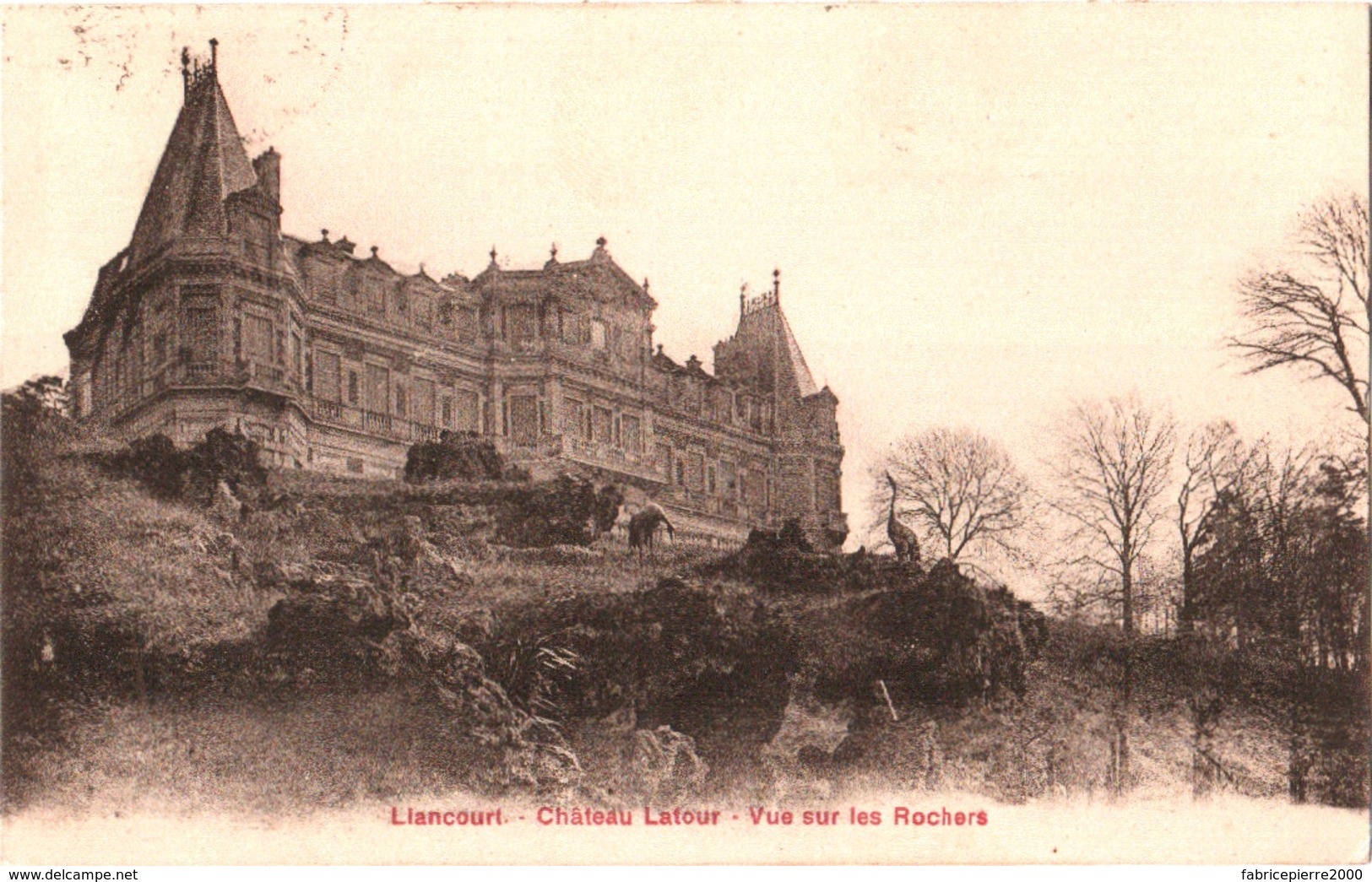 CPA 60 (Oise) Liancourt - Château Latour, Vue Sur Les Rochers TBE Avec Des Oiseaux Au 1er Plan (hérons Ou Grues) - Liancourt