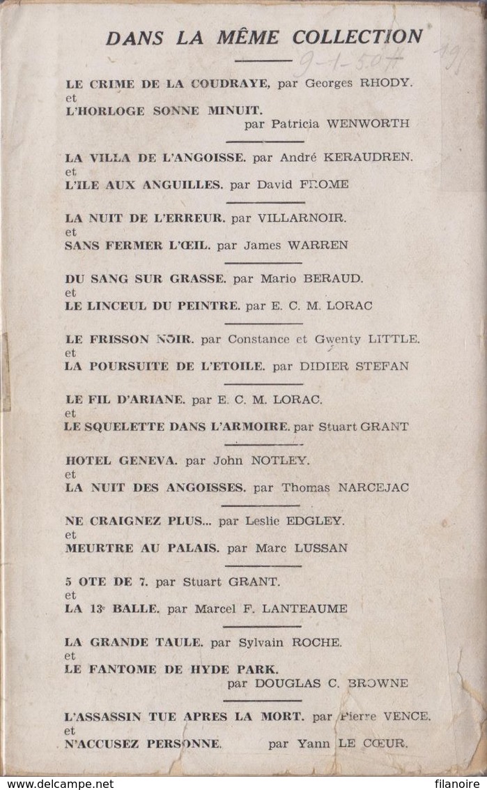 Gérard MONETAY Les Souris De Catalogne / Charles De RICHTER La Suite Du Chapitre à Demain (1948) - S.E.P.E.