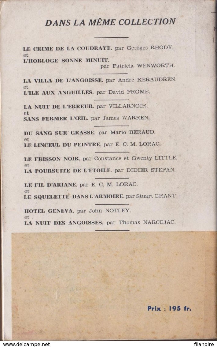 Pierre VENCE L’assassin Tue Après La Mort / Yann LECOEUR N’accusez Personne (1948) - S.E.P.E.