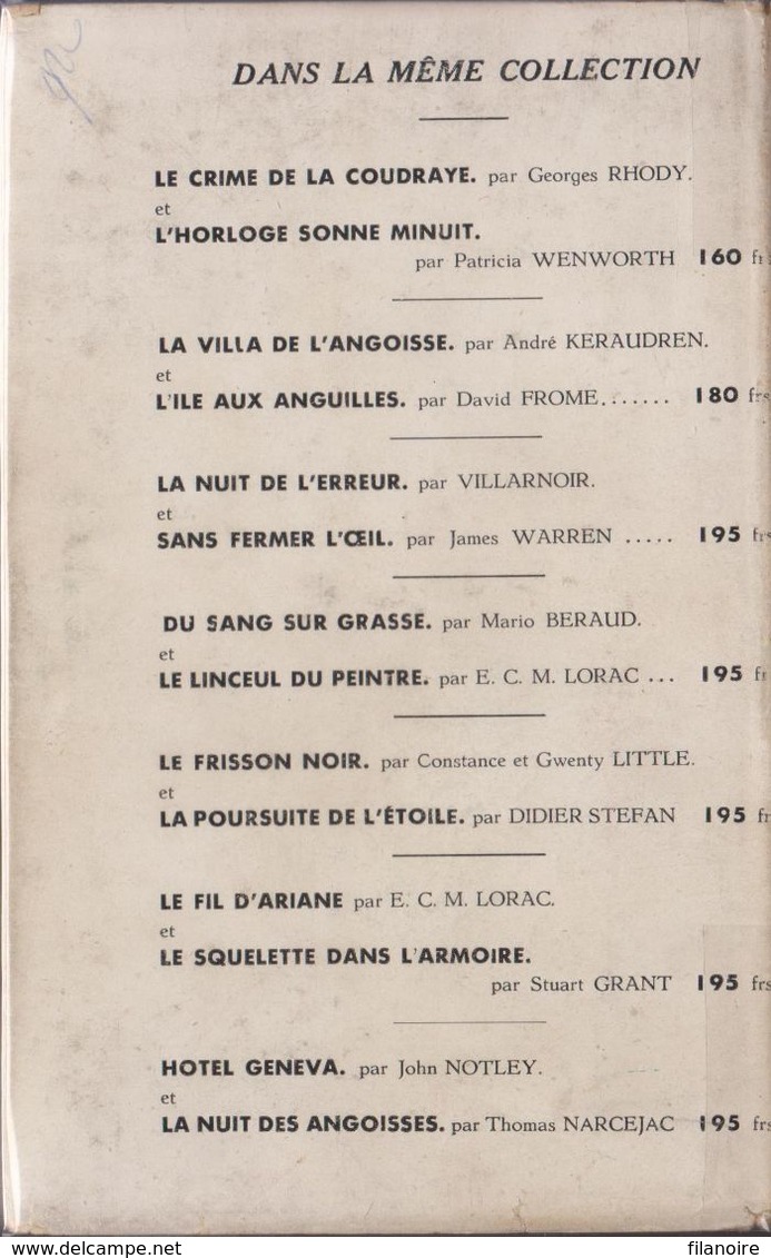 Leslie EDGLEY Ne Craignez Plus / Marc LUSSAN Meurtre Au Palais (1948) - S.E.P.E.