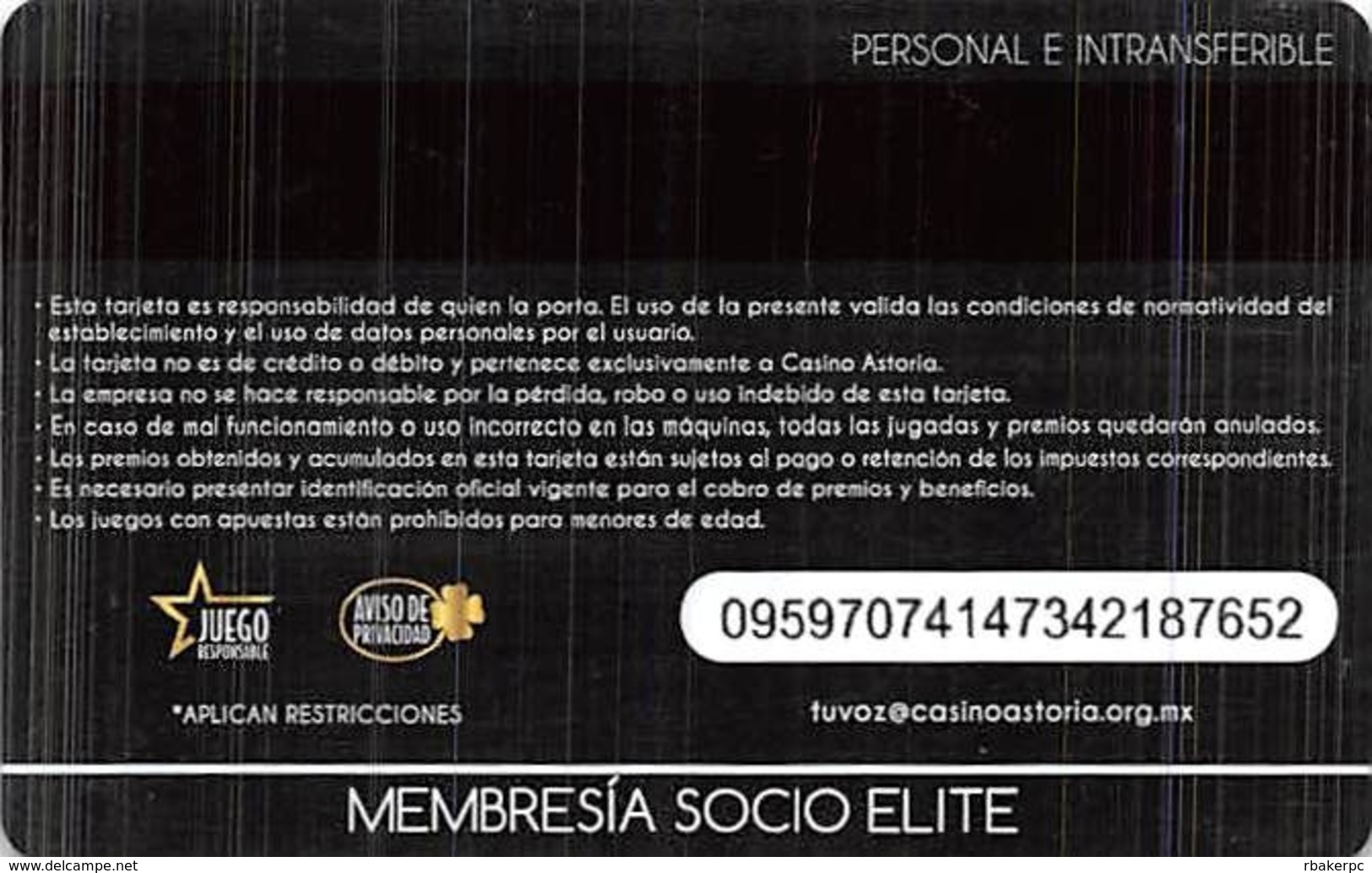 Astoria Casino Mexico Elite Slot Card .....[FSC]..... - Casinokarten