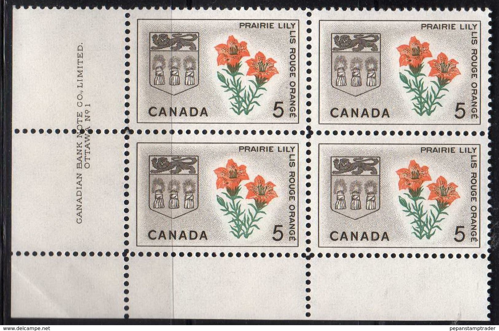 Canada - #425 PB Of 4 - MNH - Plaatnummers & Bladboorden