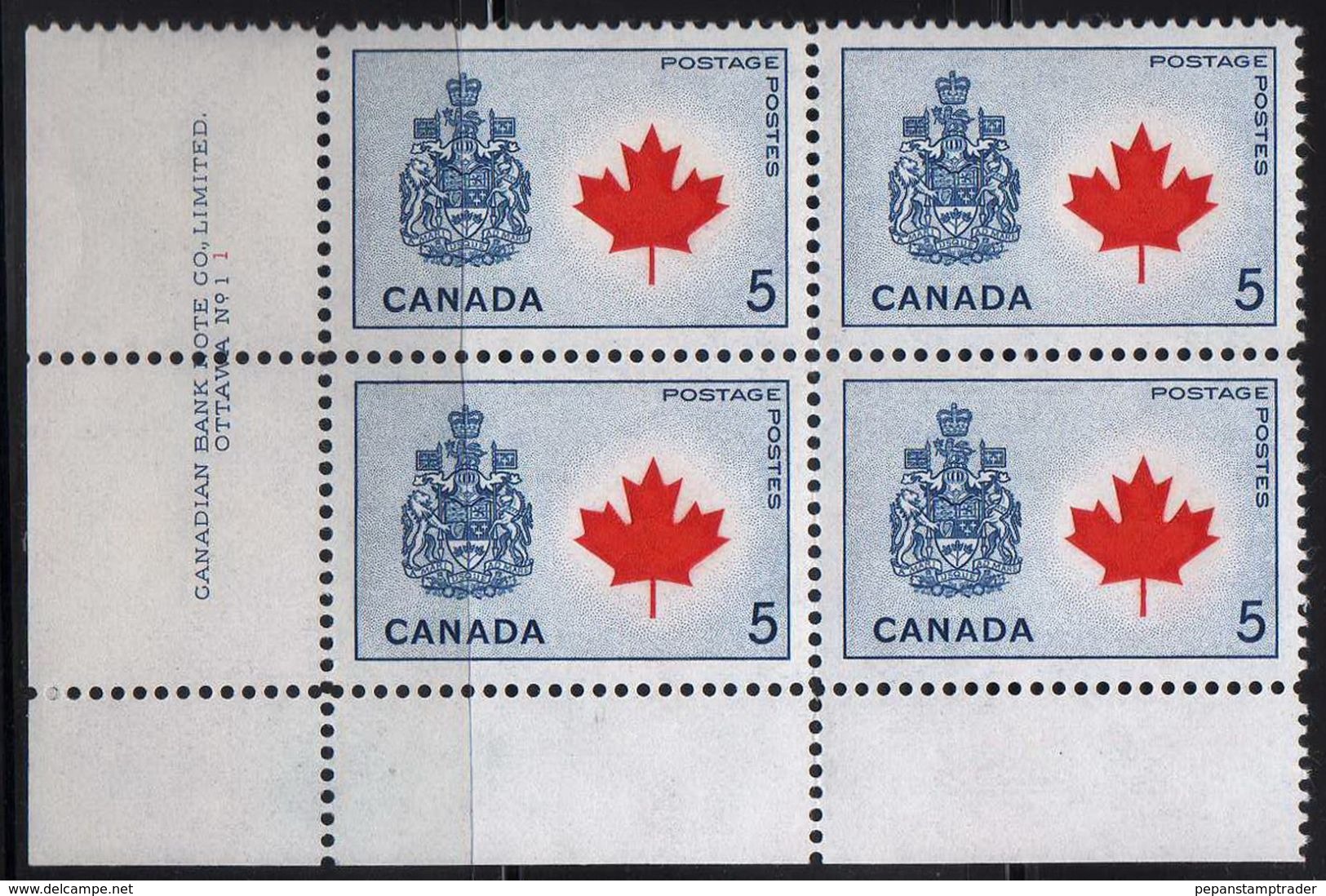 Canada - #429A PB Of 4 - MNH - Plate Number & Inscriptions