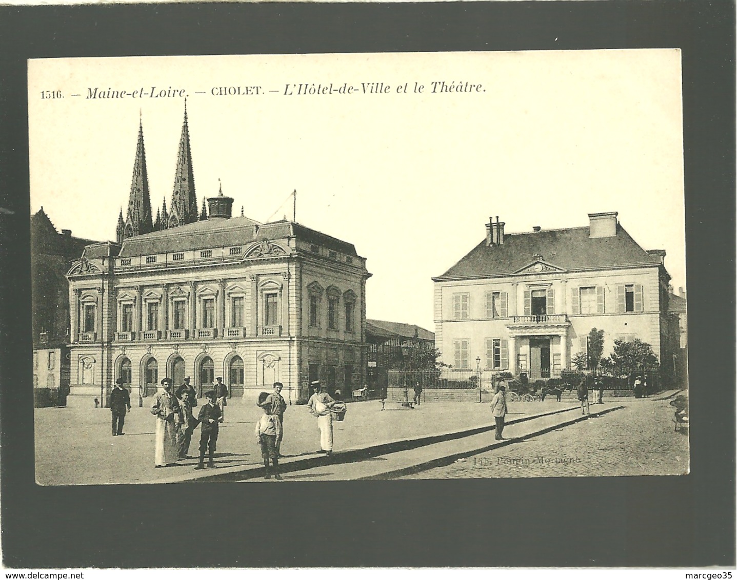 49 Cholet L'hôtel De Ville Et Le Théâtre édit. Poupin N° 1516 Animée - Cholet