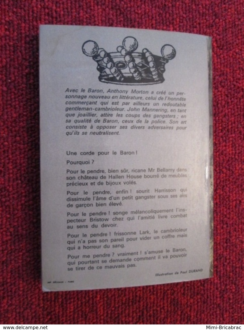 POL2013/1 : ANTHONY MORTON / J'AI LU N°429  / UNE CORDE POUR LE BARON  édition De 1972 - J'ai Lu