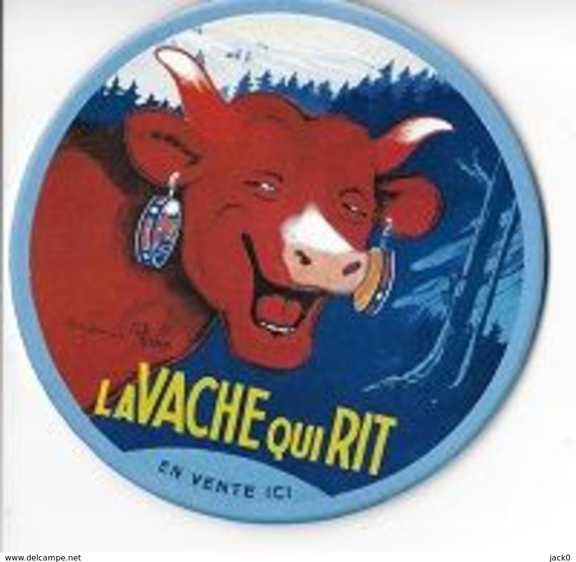 Magnet  Rond  Animal  VACHE, Plaque  Publicitaire  LA  VACHE  QUI  RIT ( Diamètre 12 Cm )  Recto  Verso - Animaux & Faune