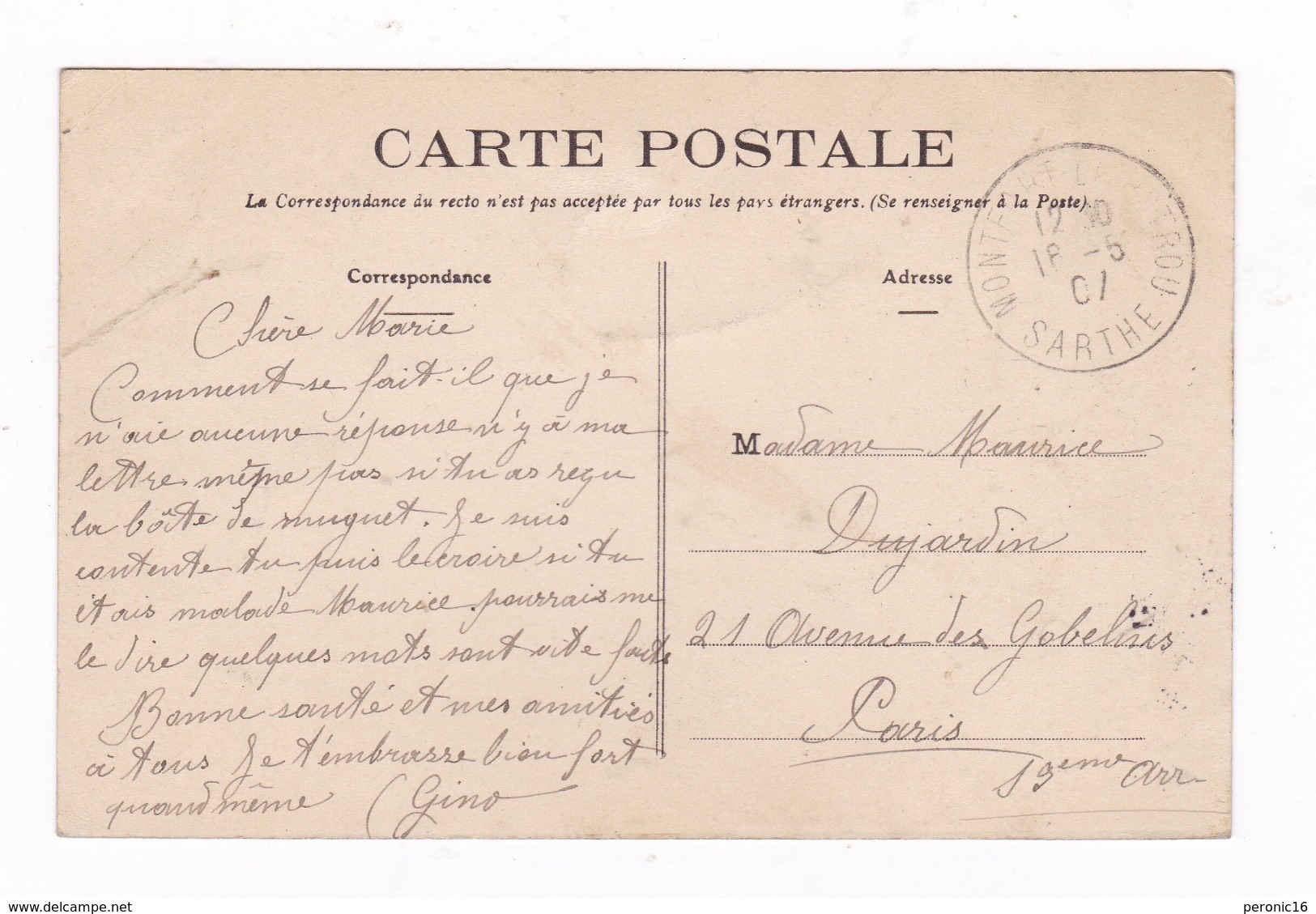 Jolie CPA Montfort-le-Rotrou, Montfort-le-Gesnois, Sarthe, Château. A Voyagé En 1907 - Montfort Le Gesnois