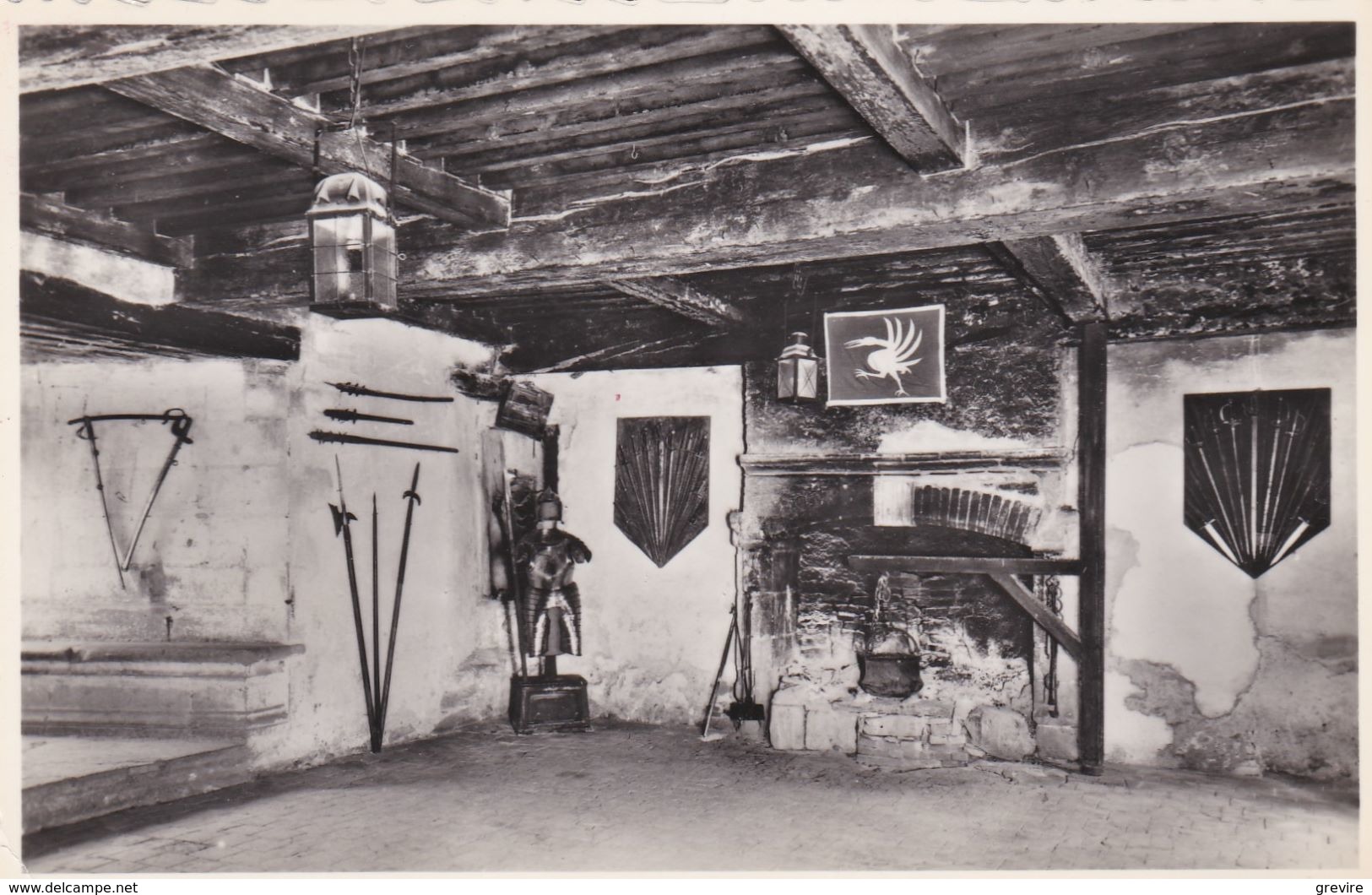 Oron, Château, Salle Des Gardes. Etendard à La Grue. Carte-photo - Oron