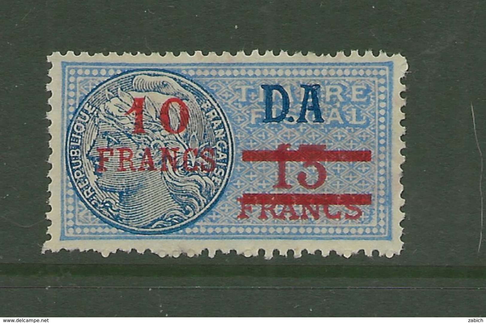 FISCAUX FRANCE SERIE UNIFIEE N°283 10 F Sur 13F Bleu DA - Autres & Non Classés